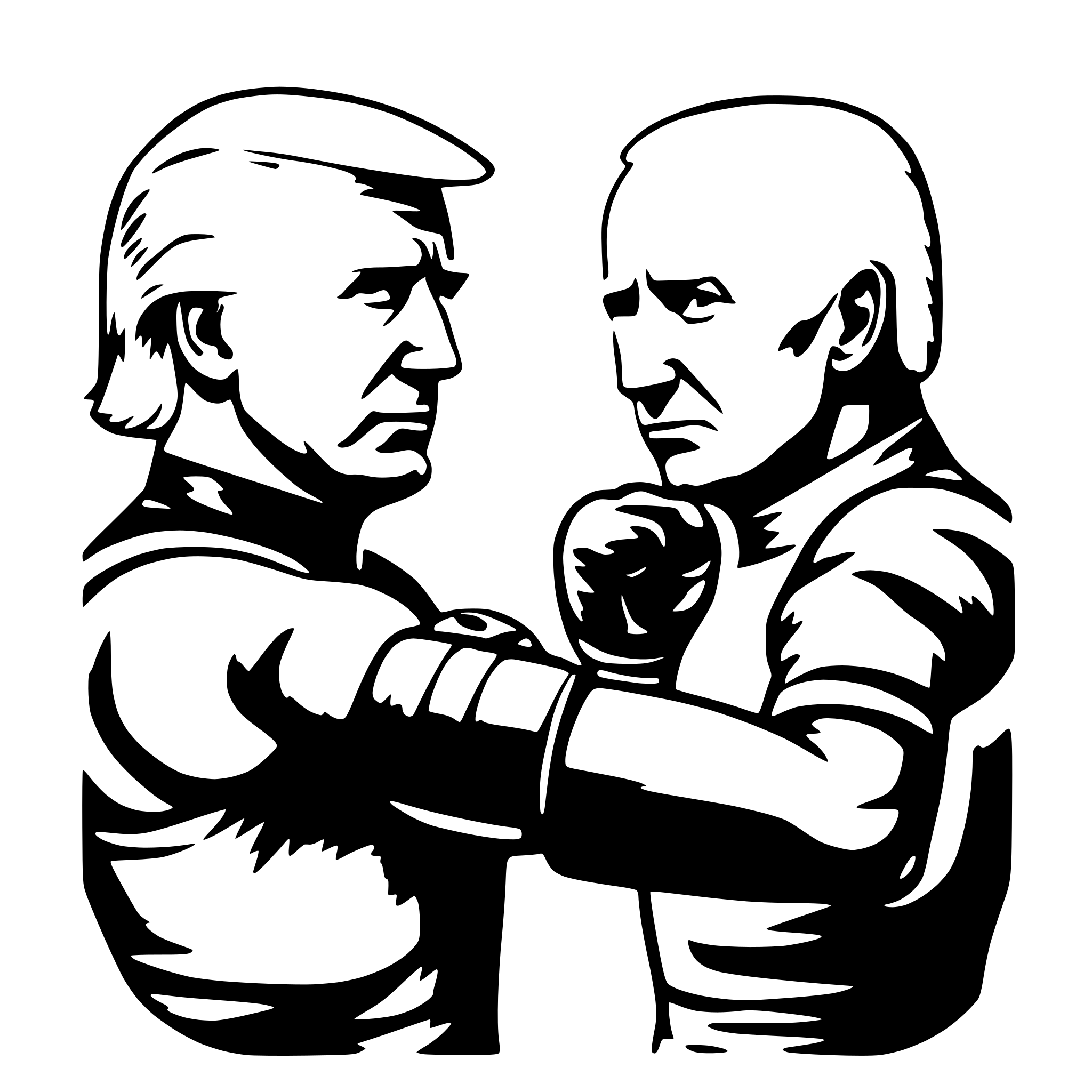 AI-generated SVG of 'donald trump boxing joe biden'