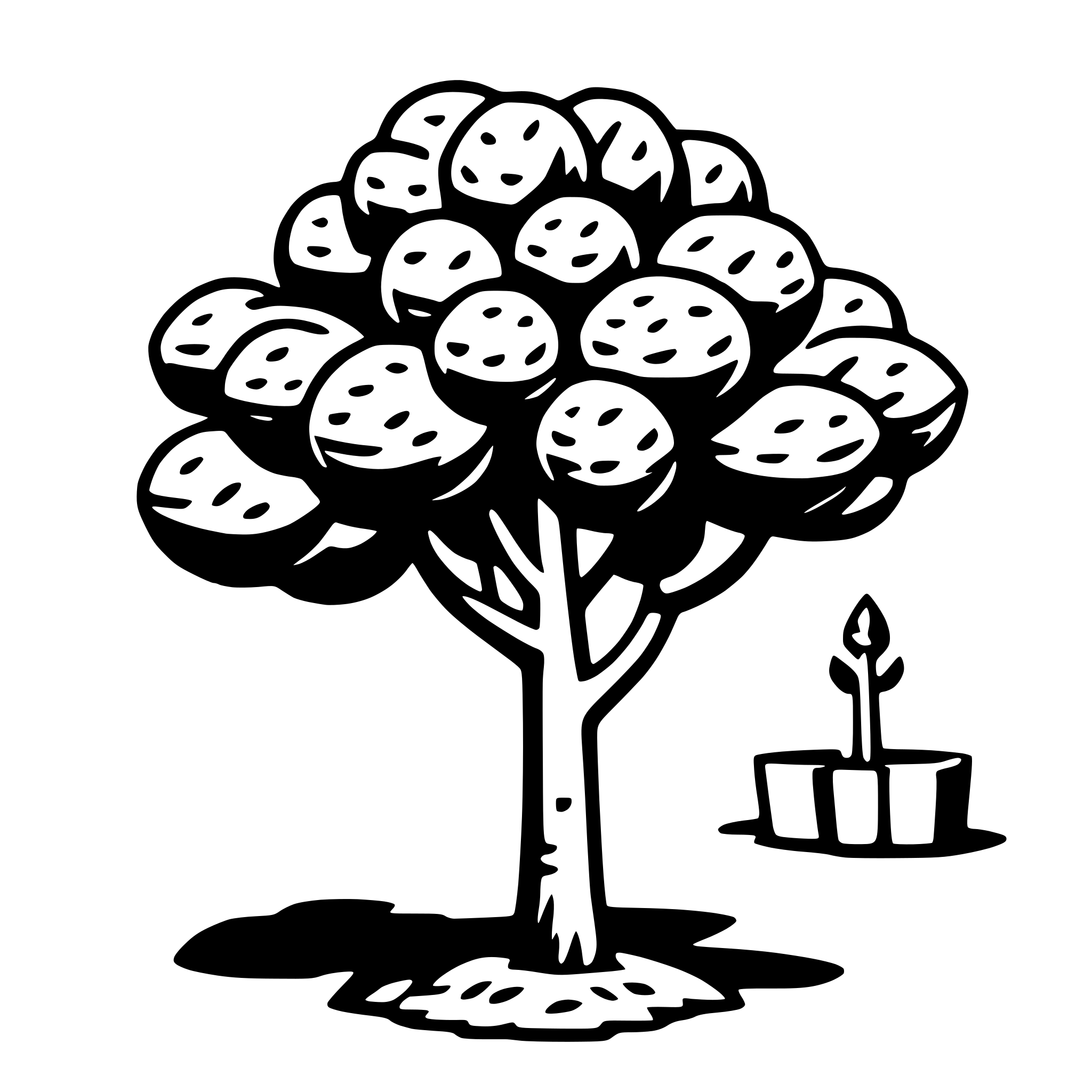 AI-generated SVG of a grapefruit tree