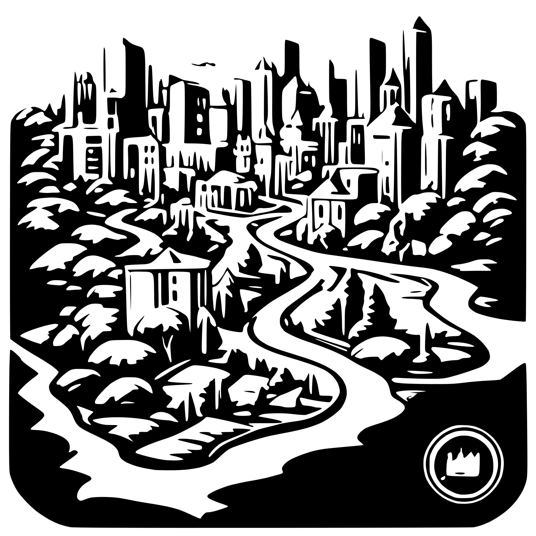 AI-generated SVG of a map of a city