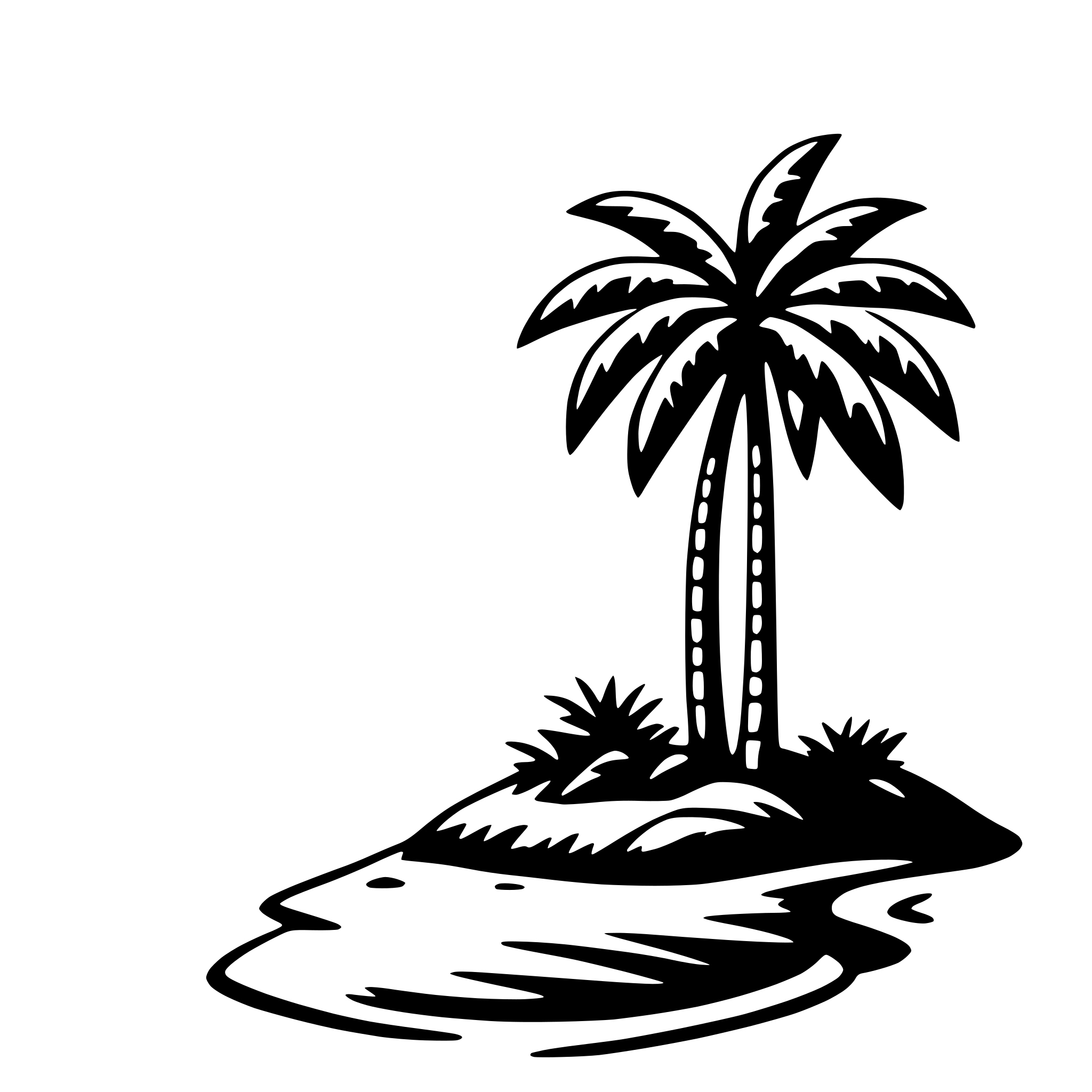 AI-generated SVG of 'island with palm'