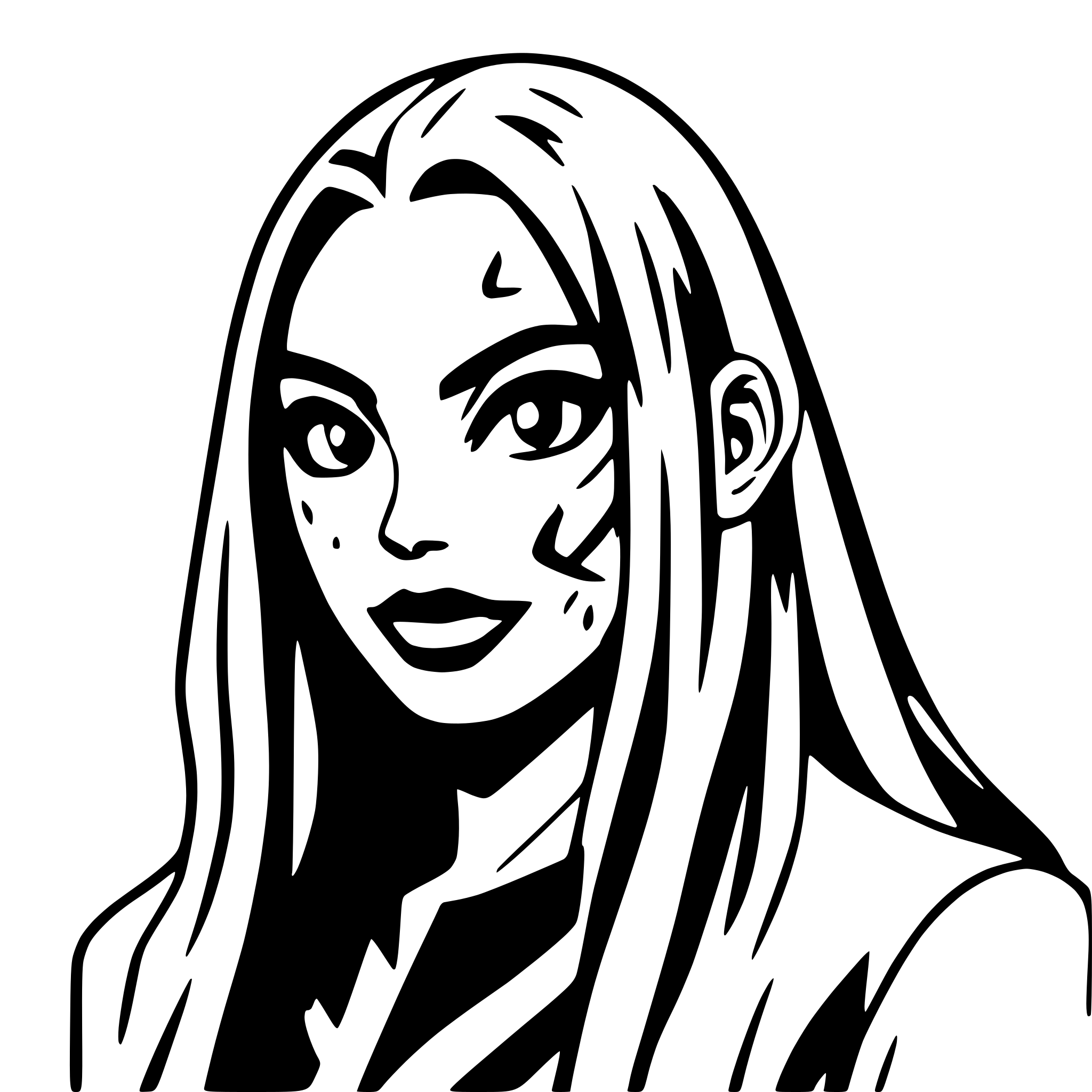 AI-generated SVG of a A pro wrestler with long hair and face paint, front view