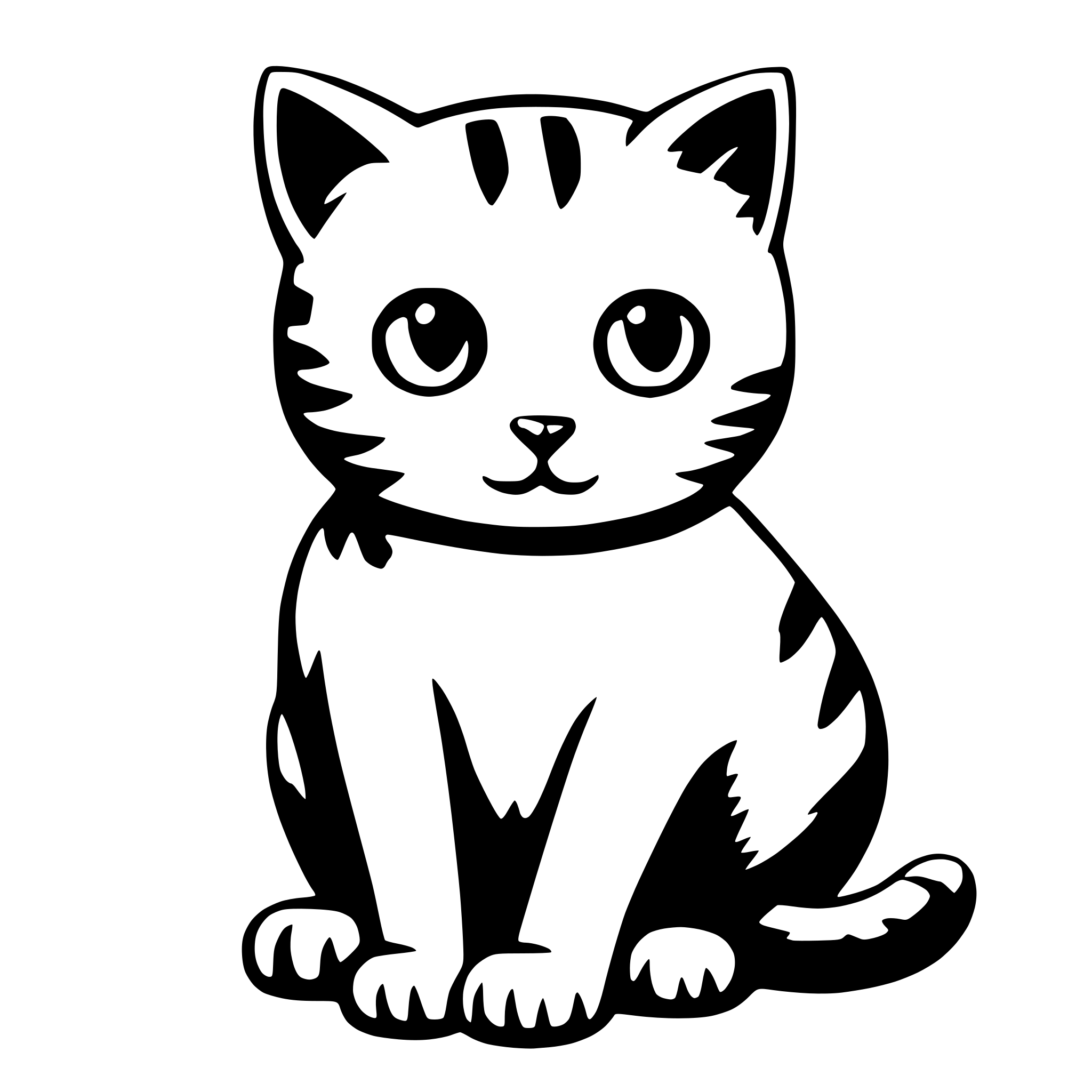 AI-generated SVG of 'draw  cute cat simple line'