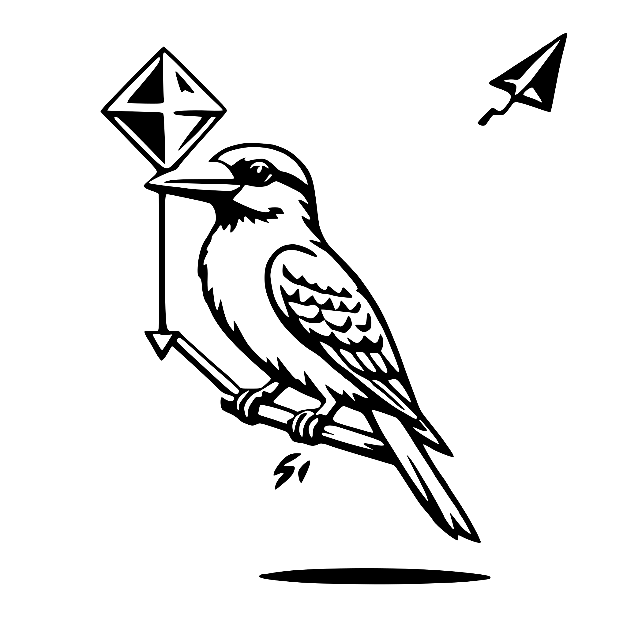AI-generated SVG of a kookaburra with kite