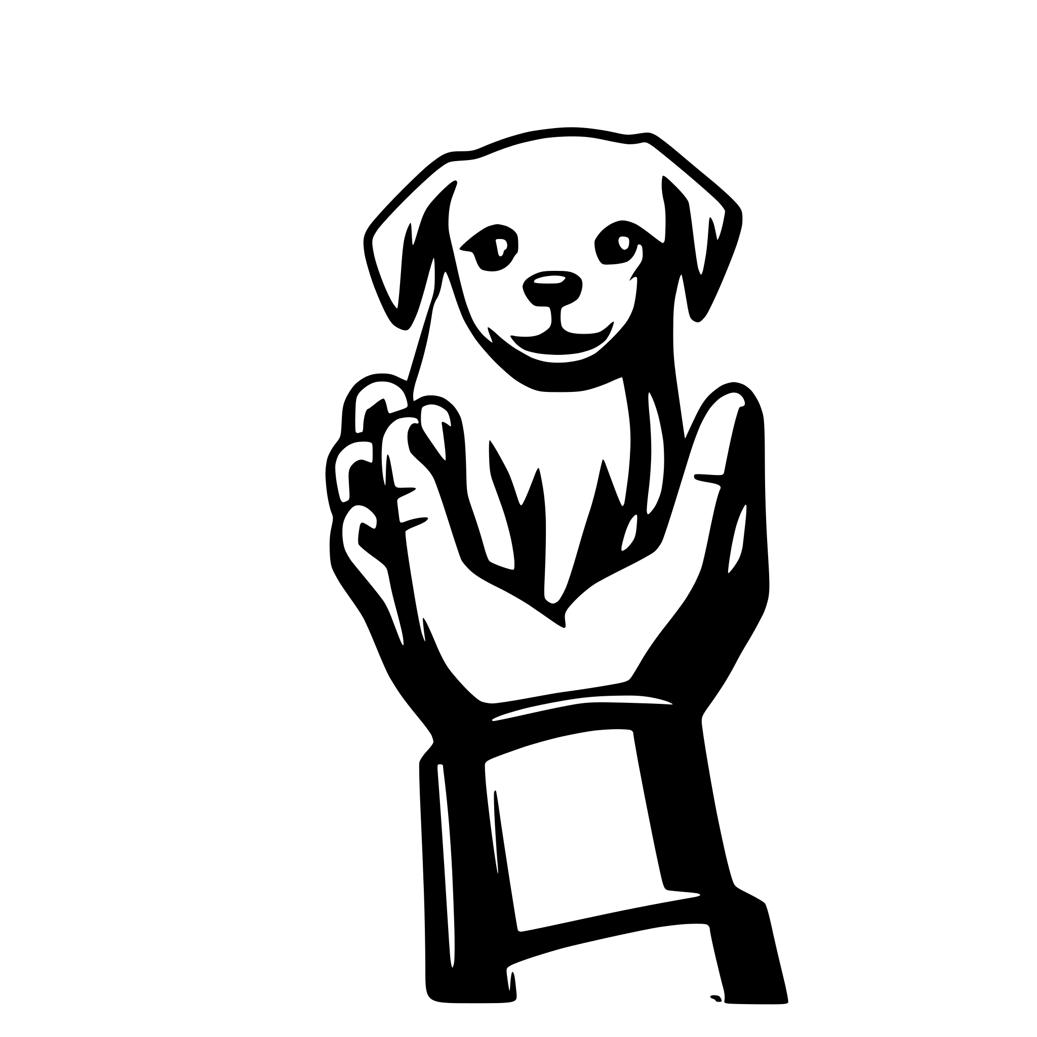 AI-generated SVG of a Dog and human holding hand