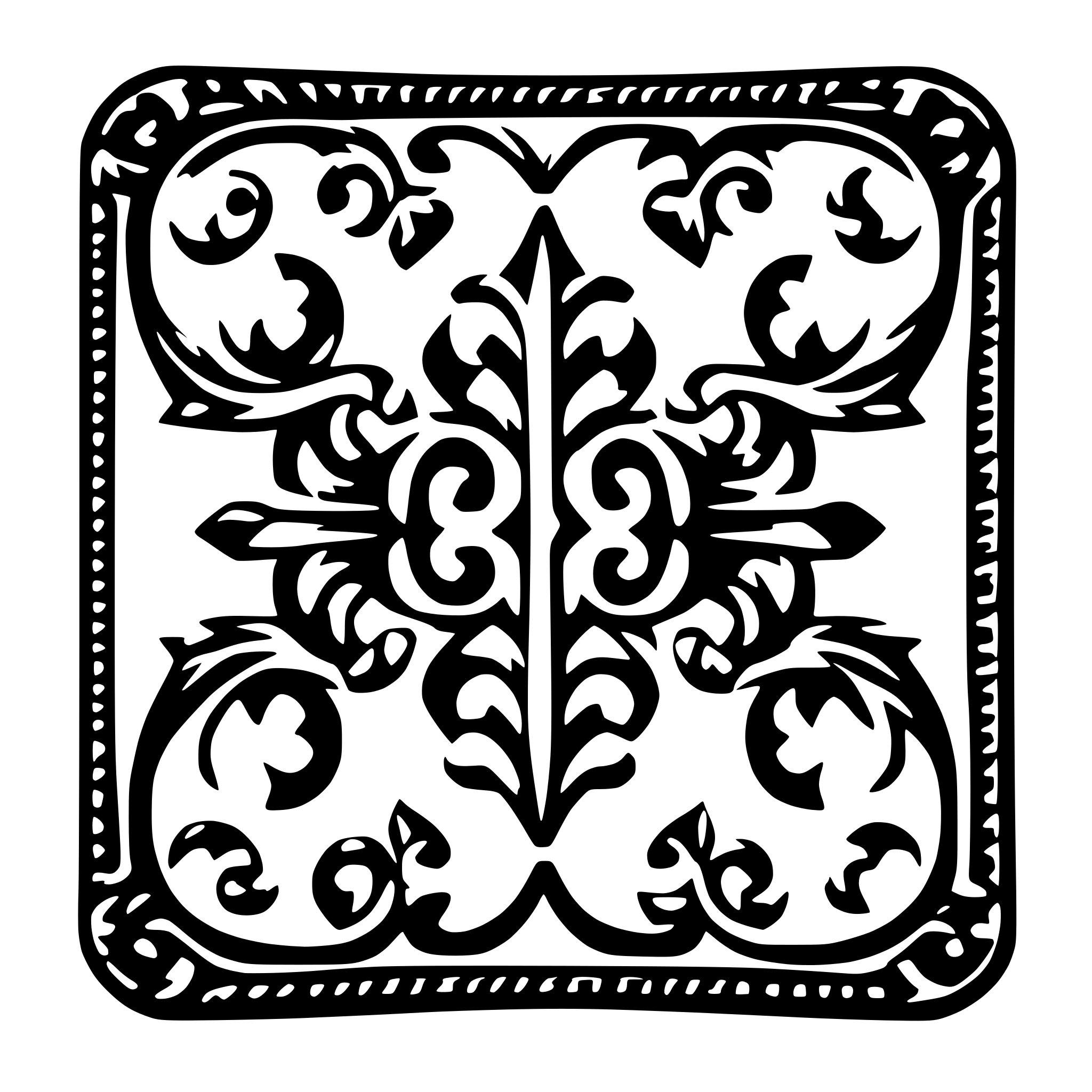 AI-generated SVG of a leather scroll work design