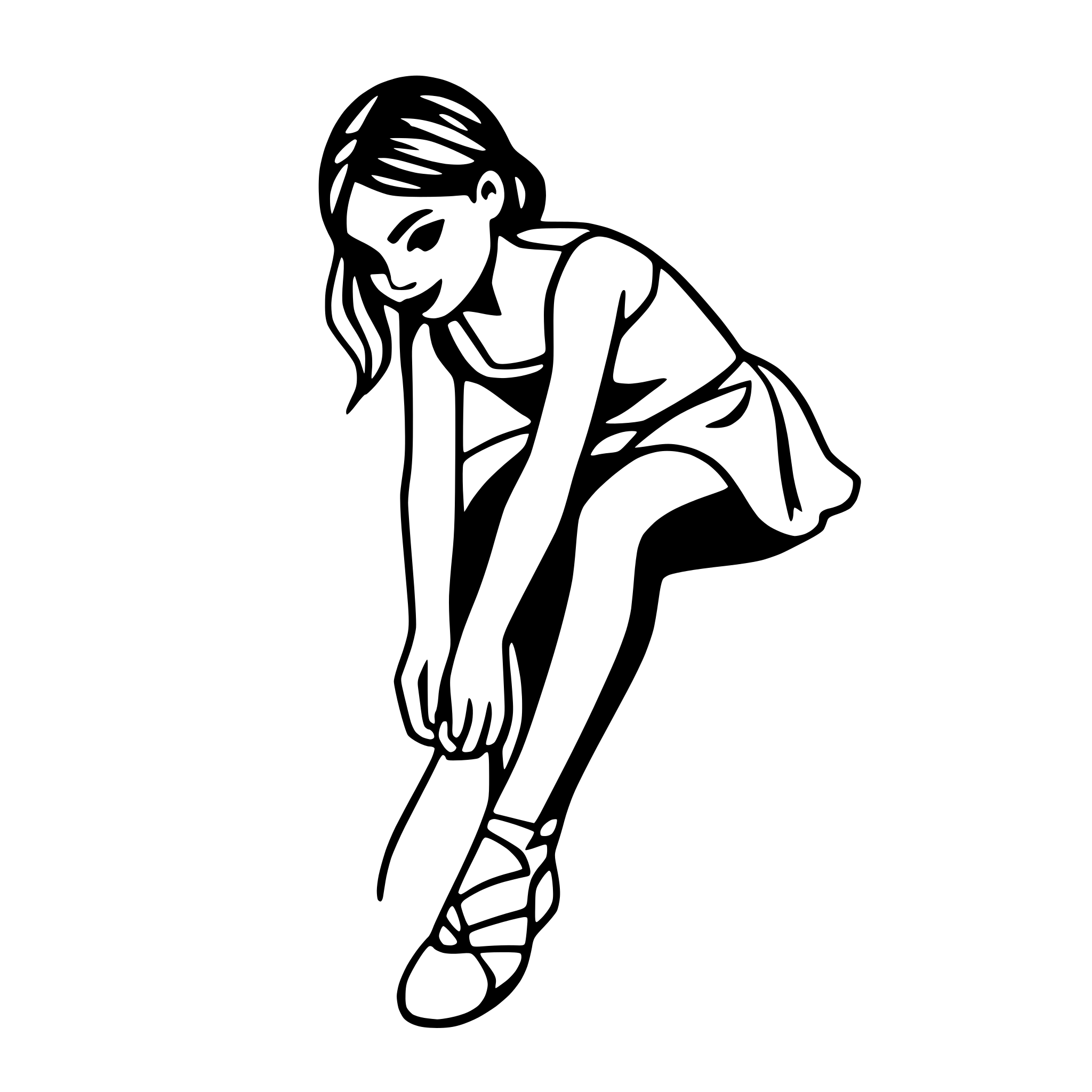 AI-generated SVG of a ballerina tying ballet shoes