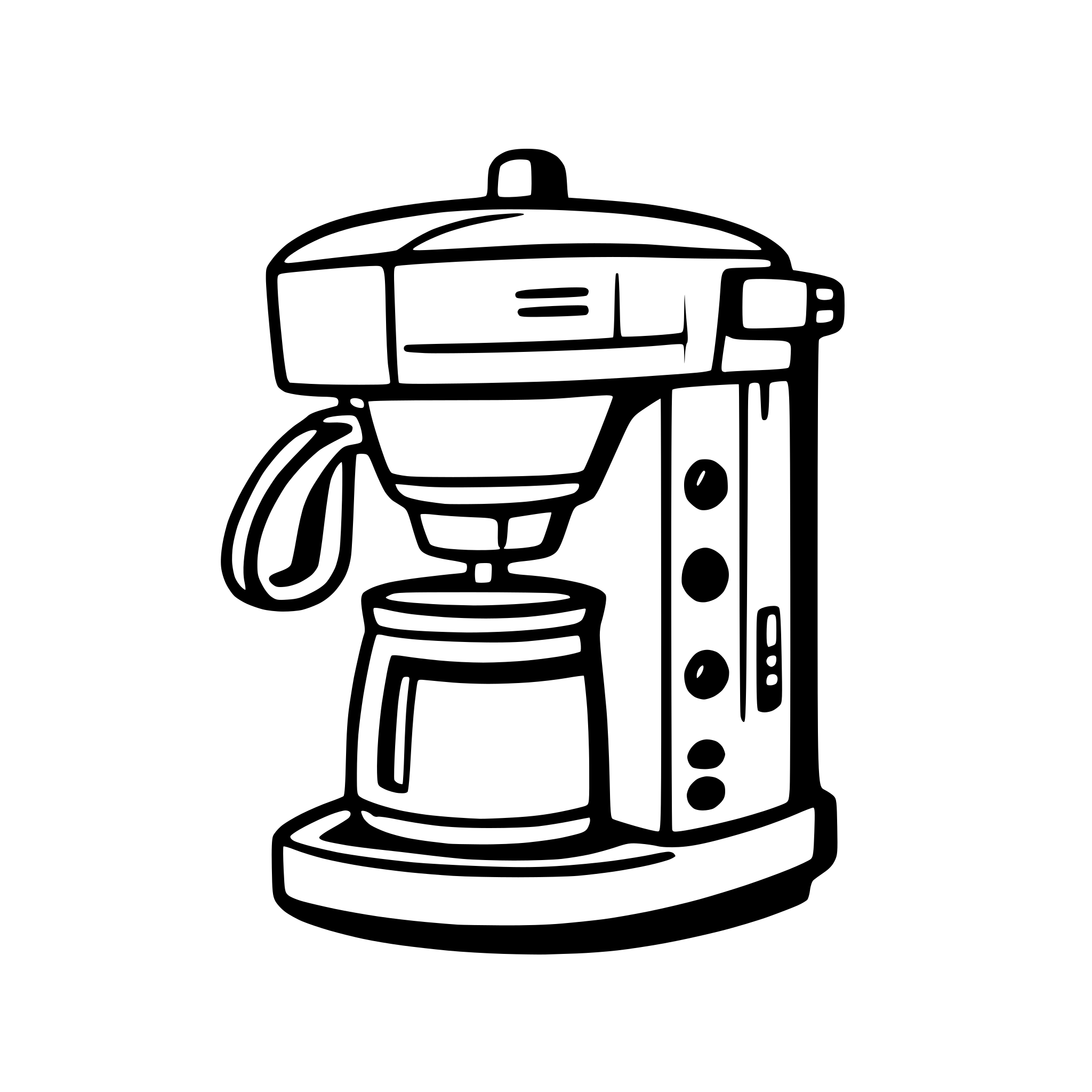AI-generated SVG of a coffee maker with muscular arms