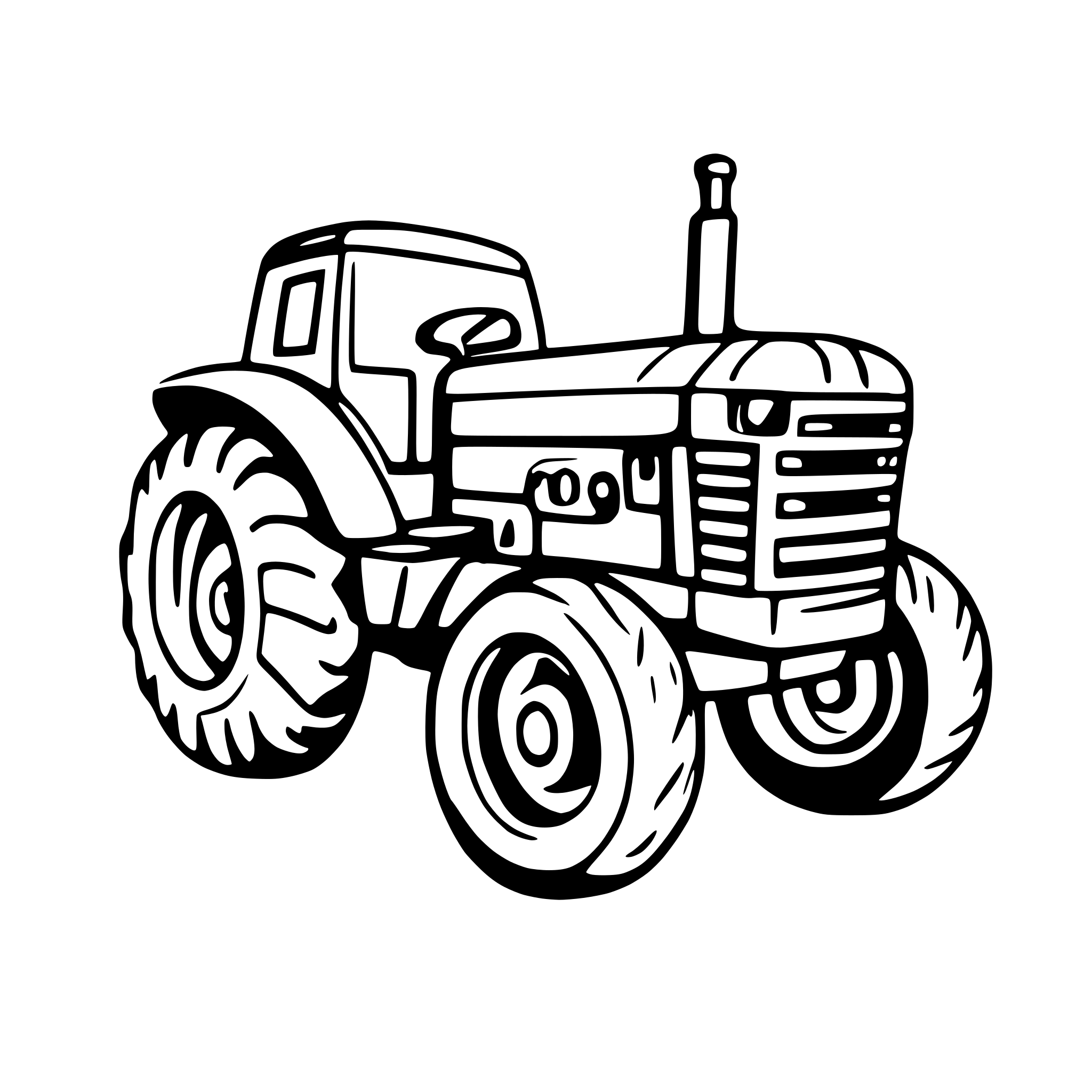 AI-generated SVG of a simply tractor from profile