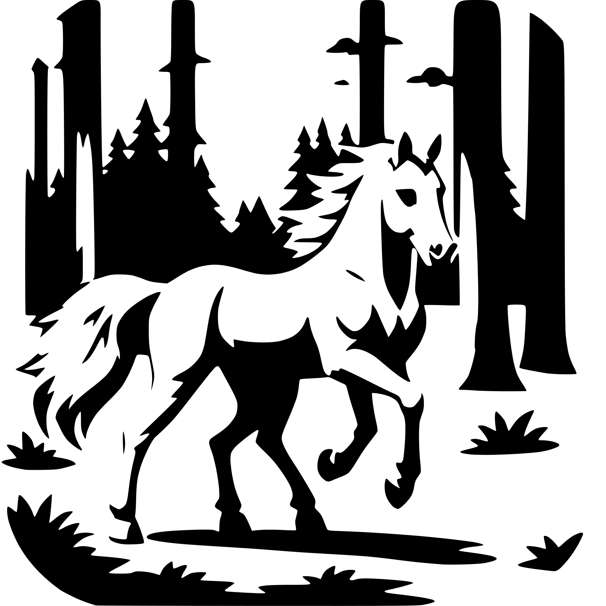 AI-generated SVG of a pegasus in forest