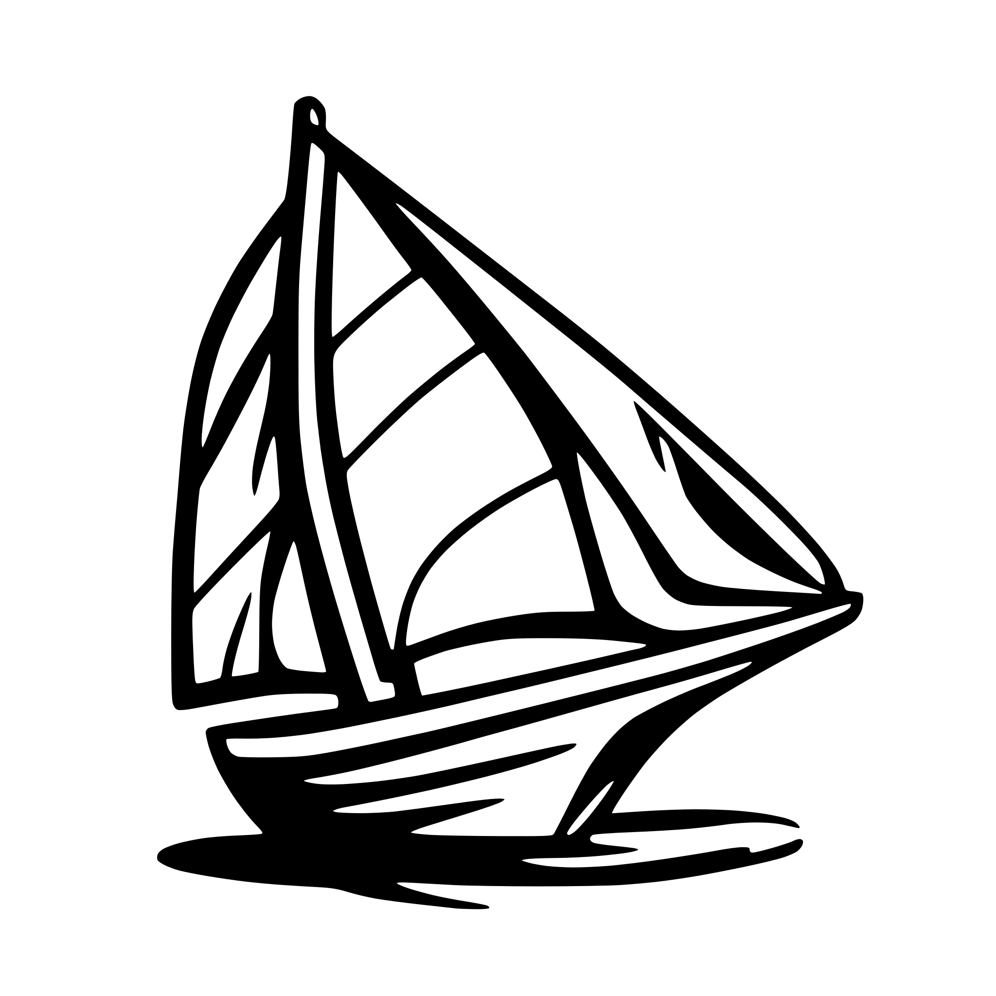 AI-generated SVG of a logo style depiction of a sail boat, namely a clipper