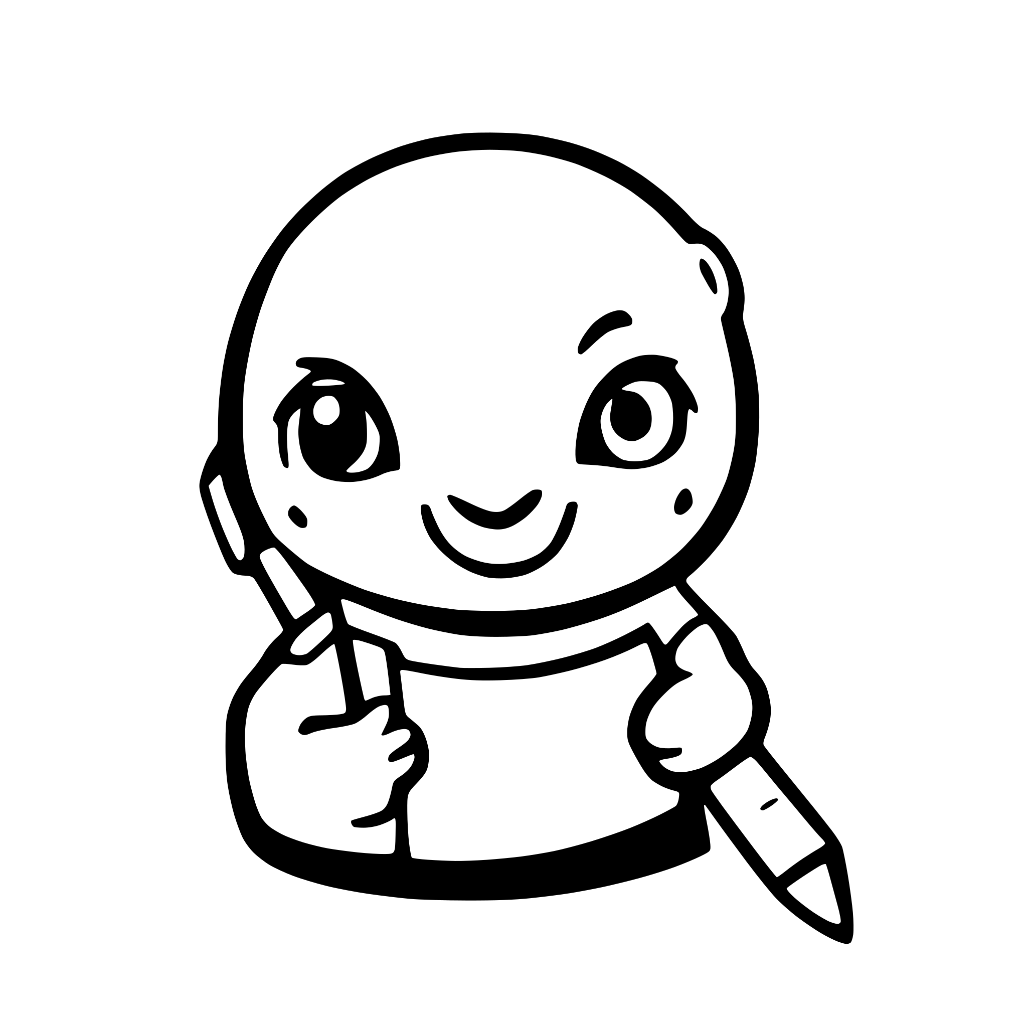 AI-generated SVG of a a seal is writing with a pen