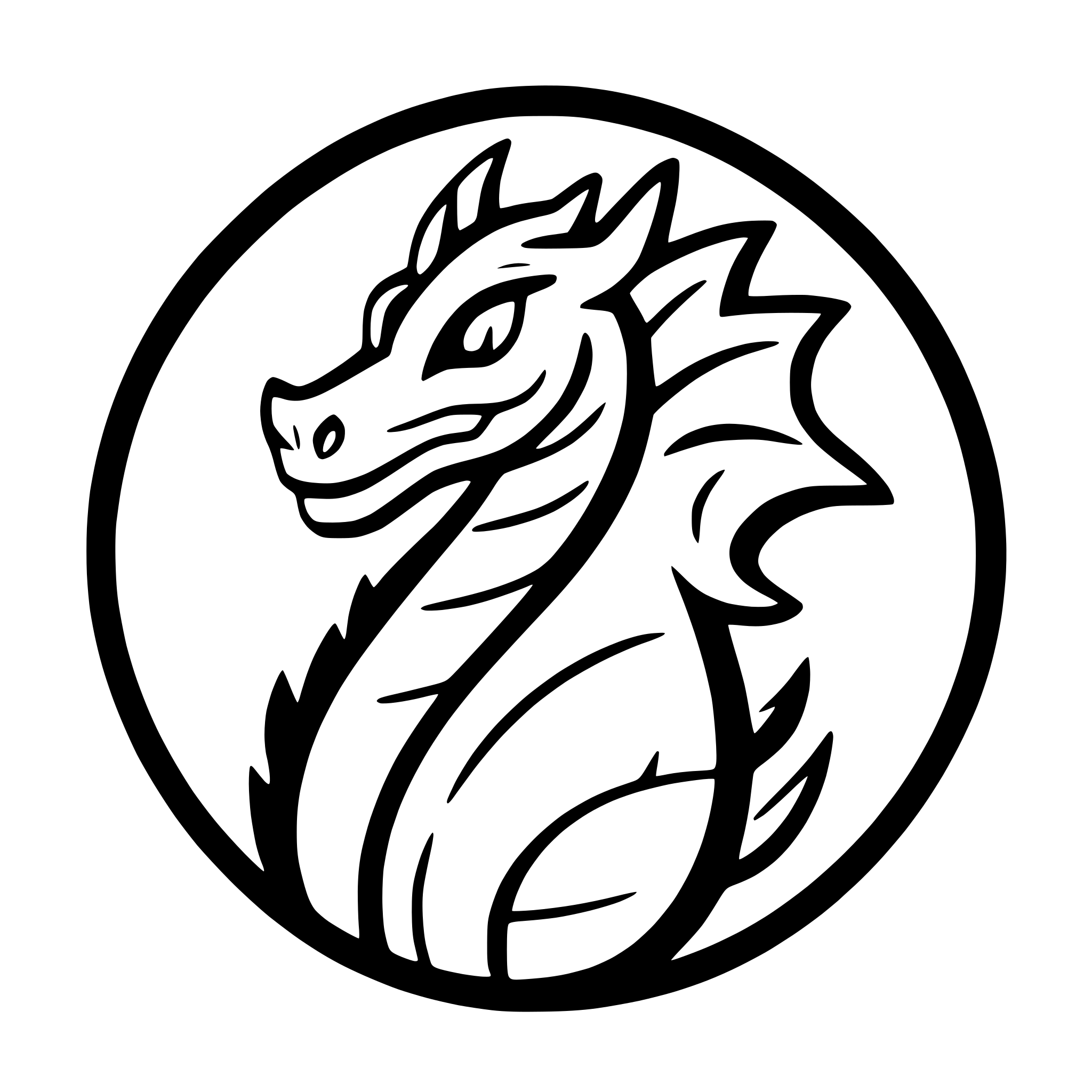 AI-generated SVG of a stylized dragon with curled tail