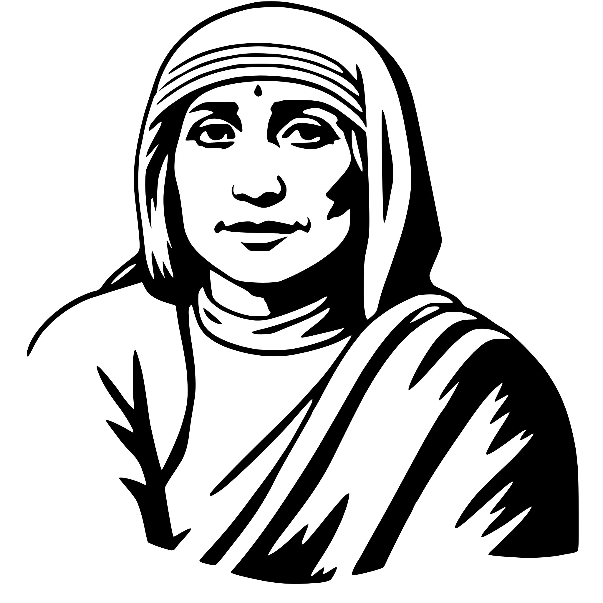 AI-generated SVG of a mother teresa