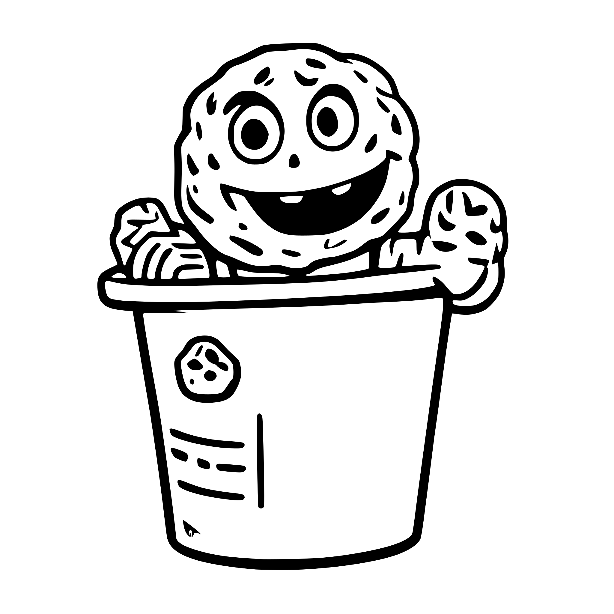 AI-generated SVG of a Cookie Monster from the garbage can