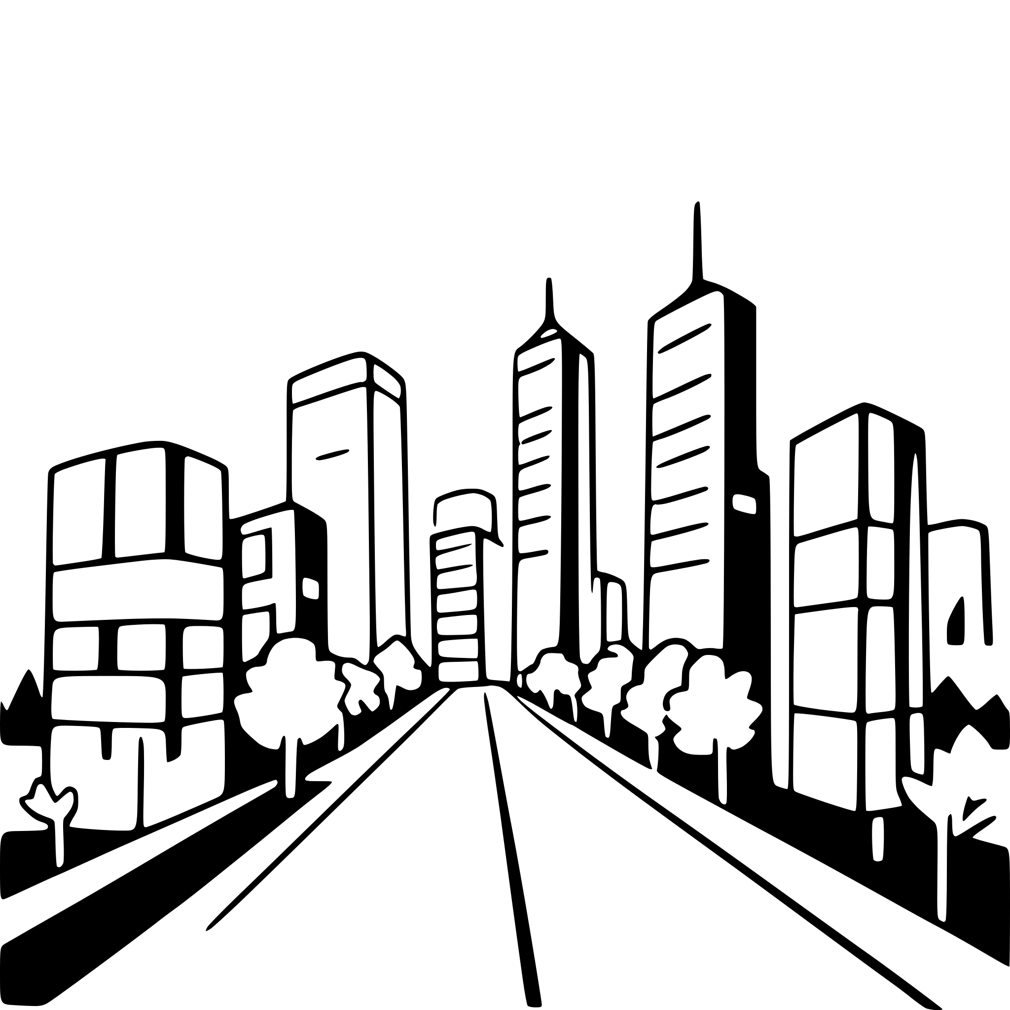 AI-generated SVG of 'abstract city skyline at night'