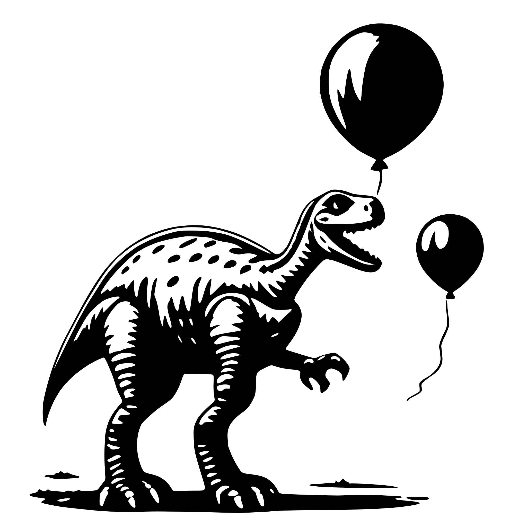 AI-generated SVG of 'dionosaur with a luftbaloon'