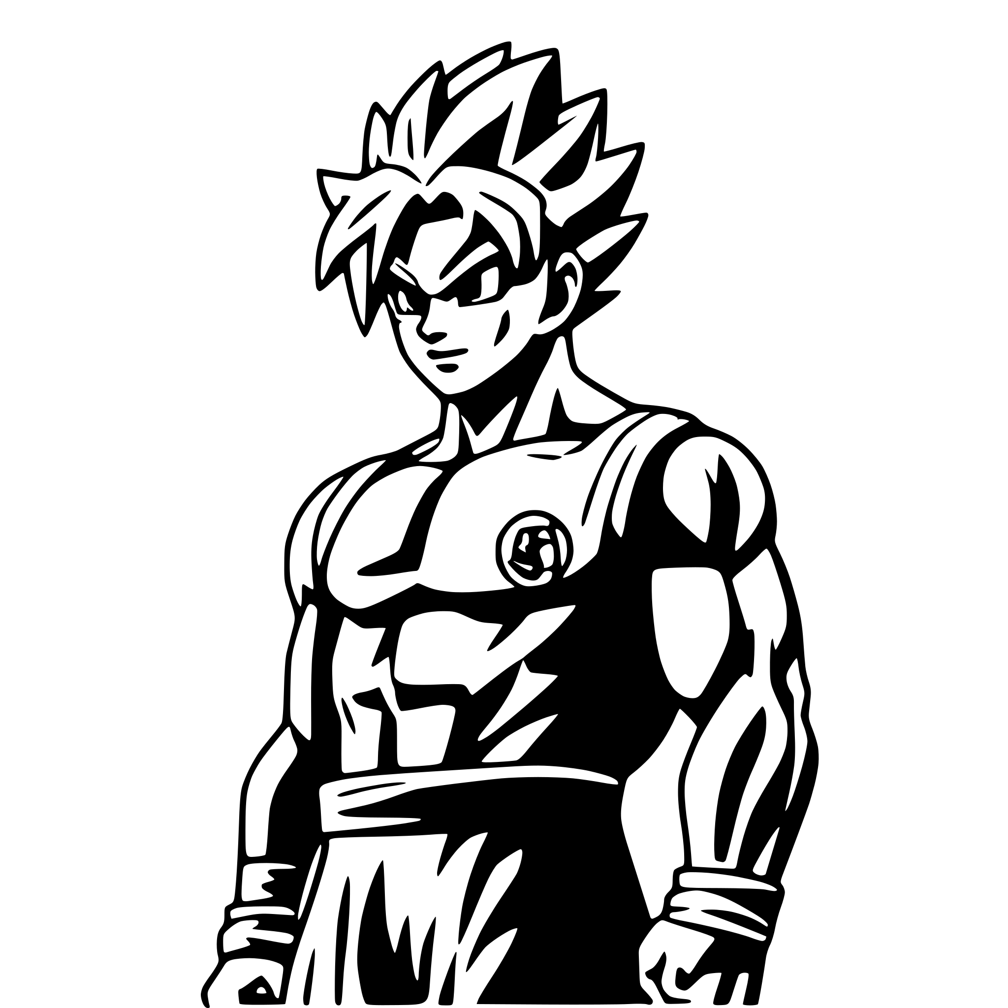 AI-generated SVG of 'dragonball goku crest muscle'