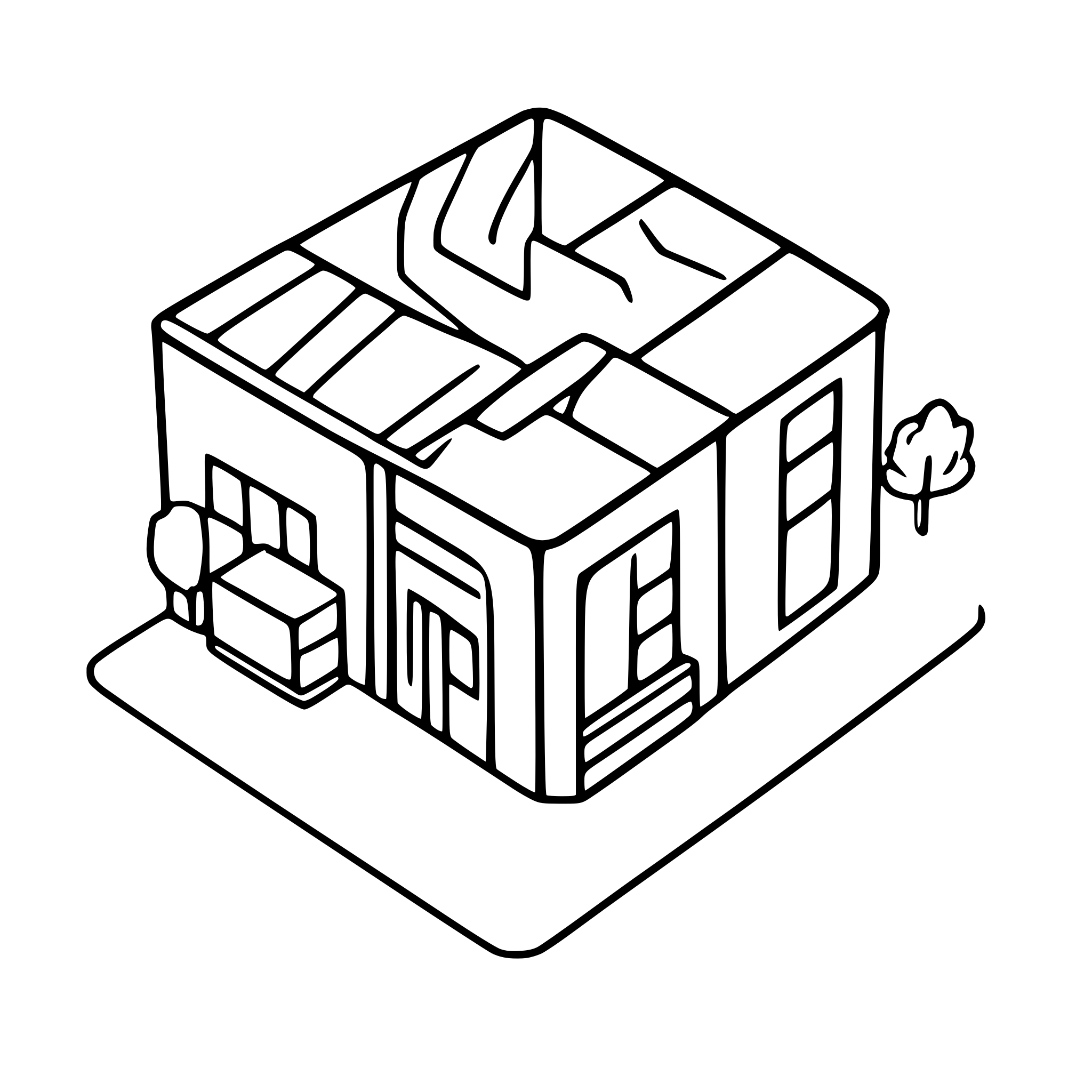 AI-generated SVG of a isometric warehouse outline