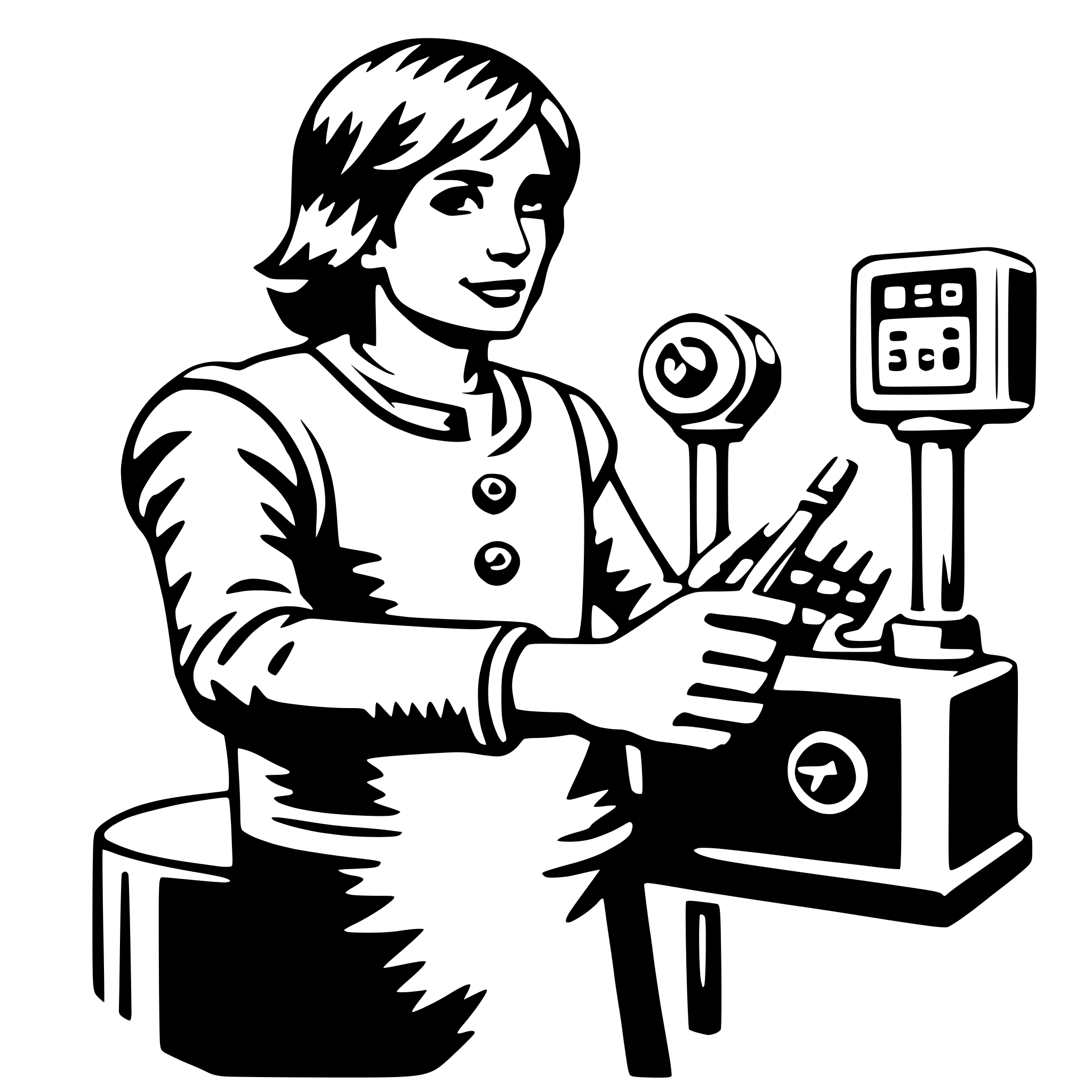 AI-generated SVG of 'machine operator'