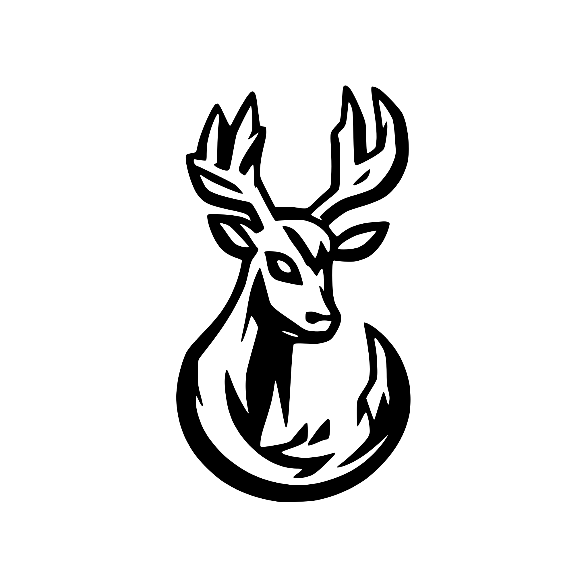 AI-generated SVG of 'blue kirin deer logo'