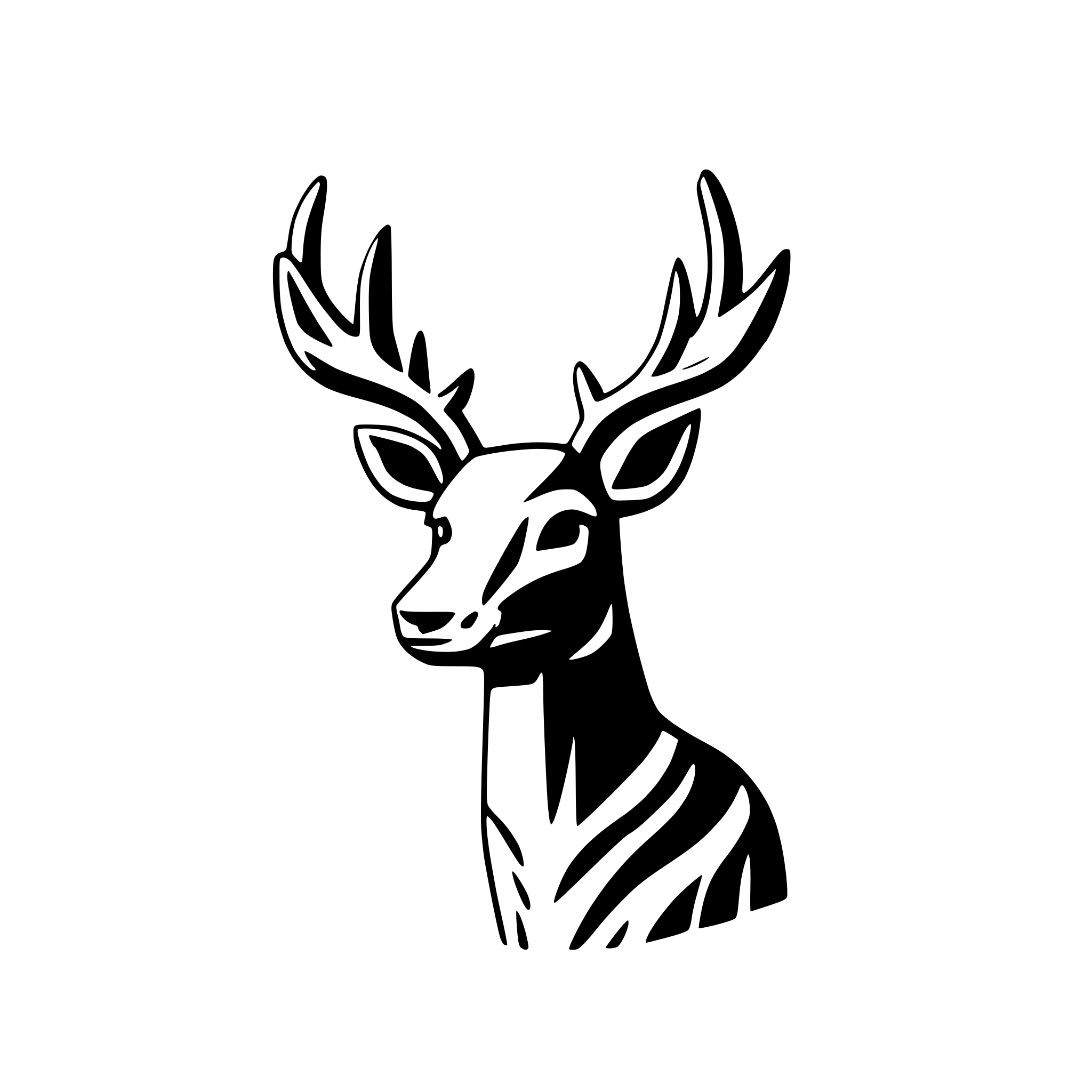 AI-generated SVG of 'deer, lake'
