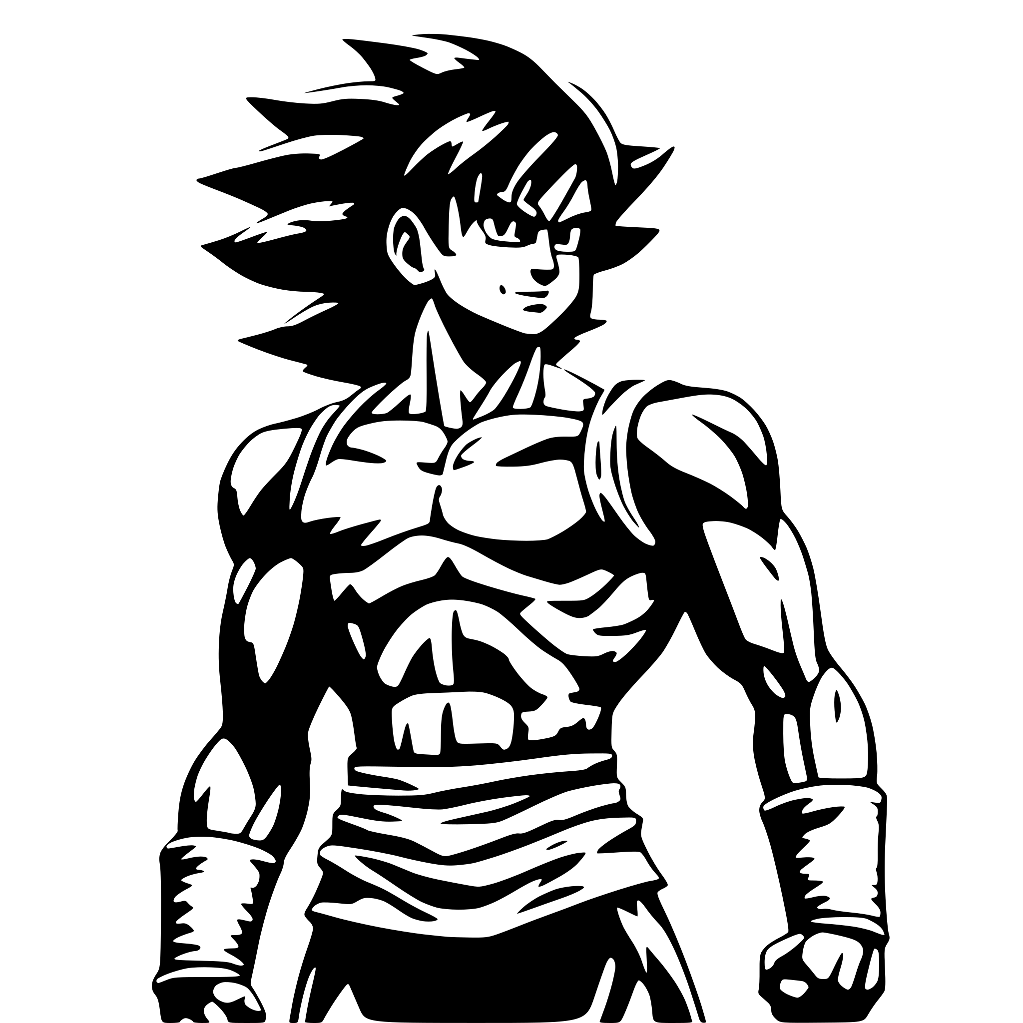 AI-generated SVG of 'dragonball goku back muscle'