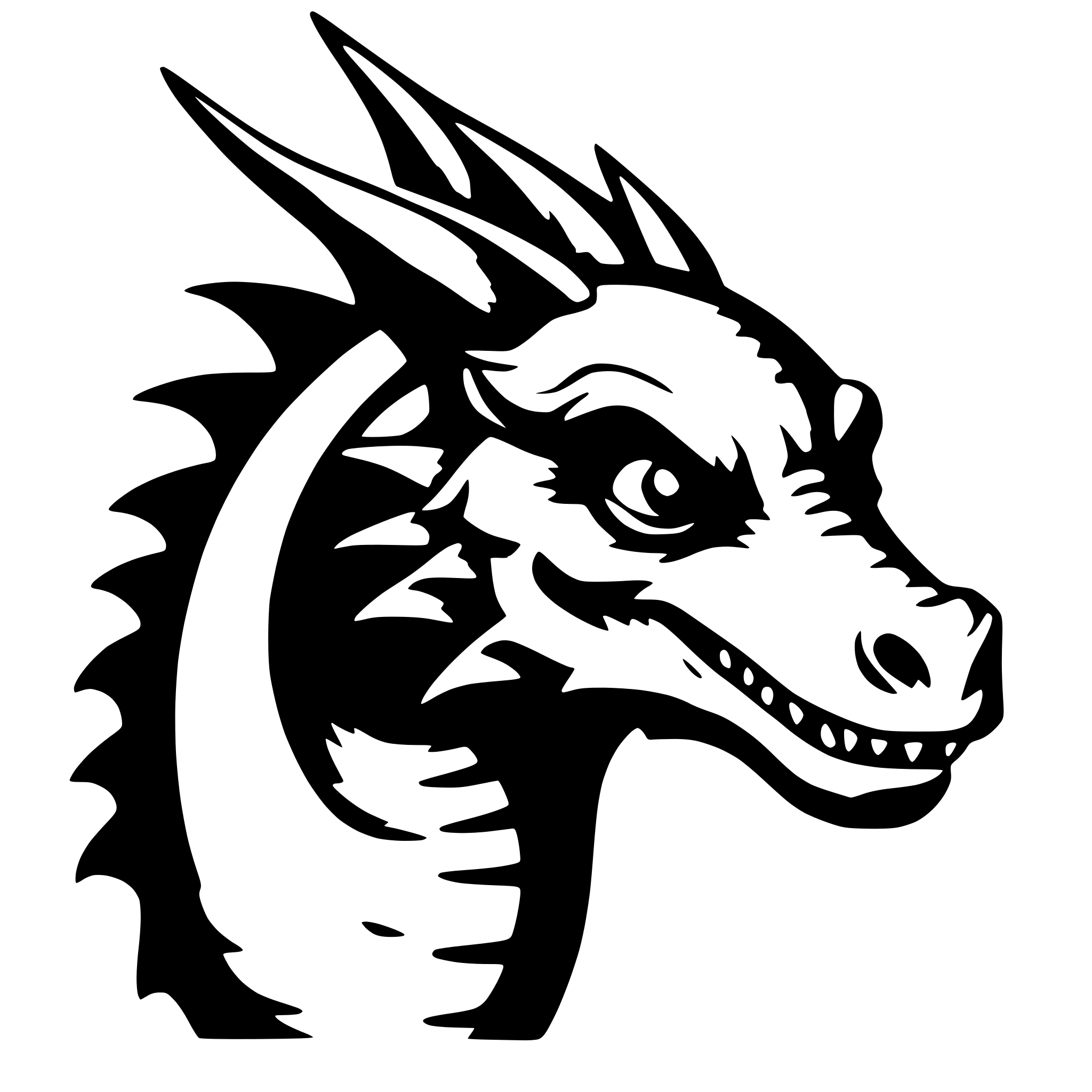AI-generated SVG of 'flying dragon outline'