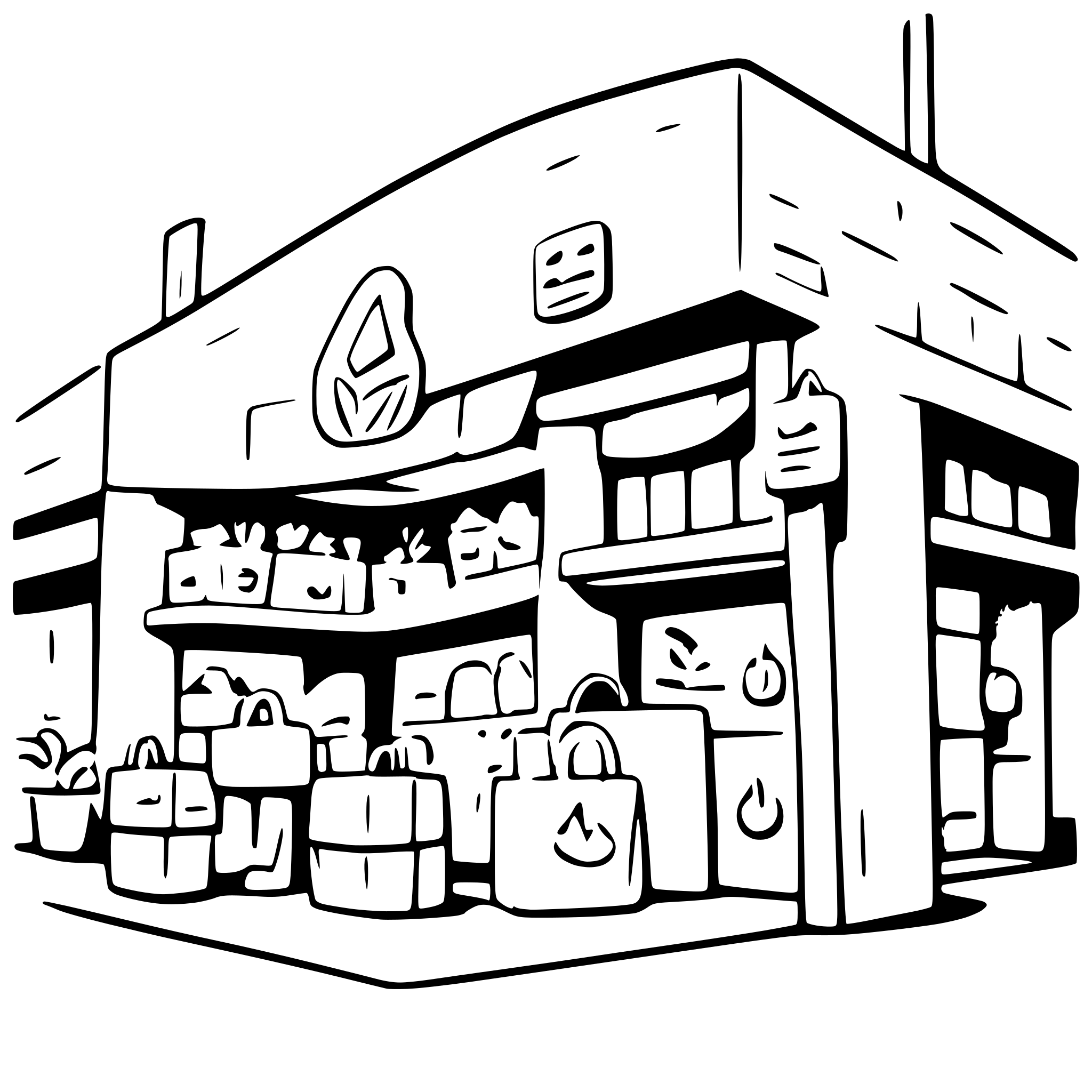 AI-generated SVG of a shopping store