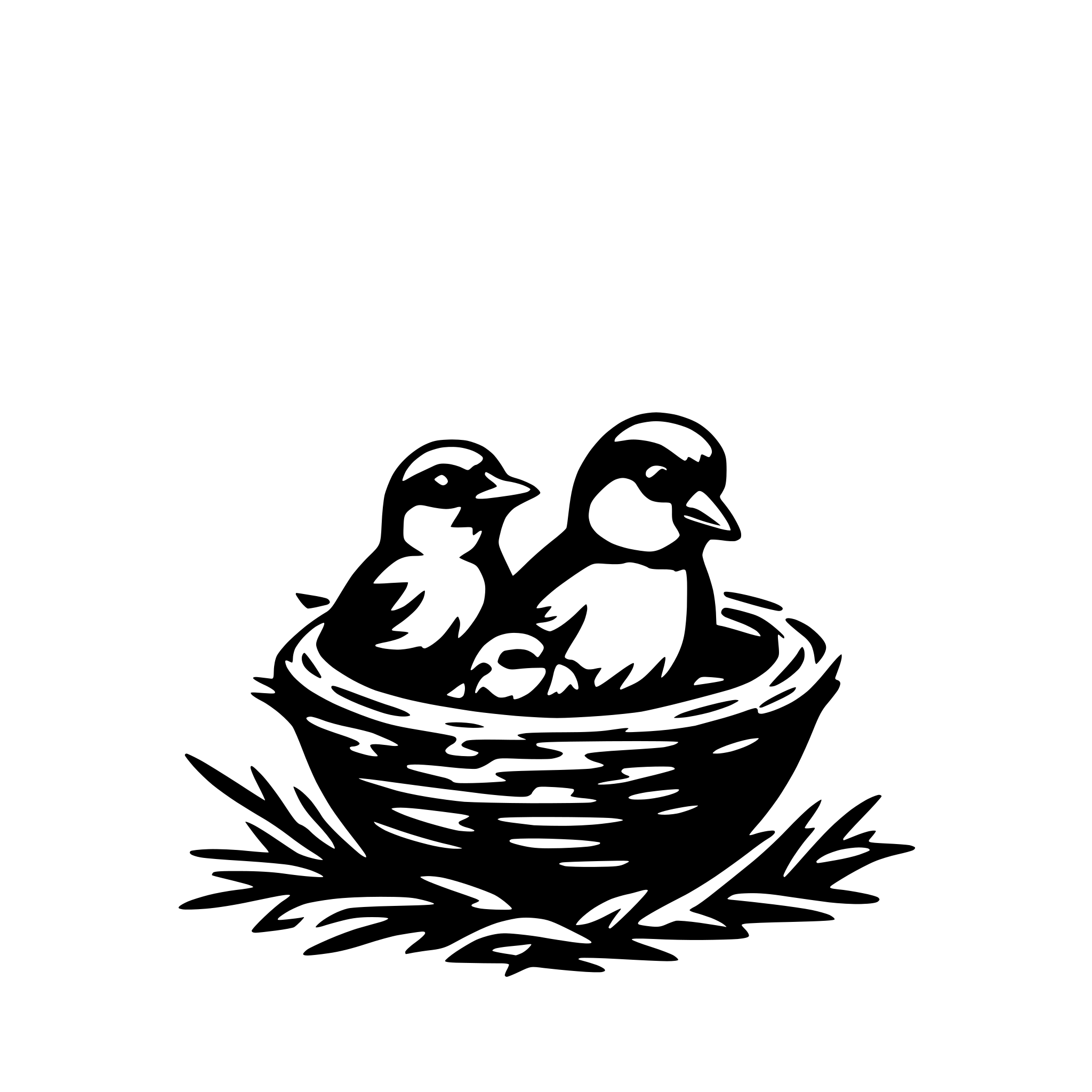 AI-generated SVG of a birds in nest