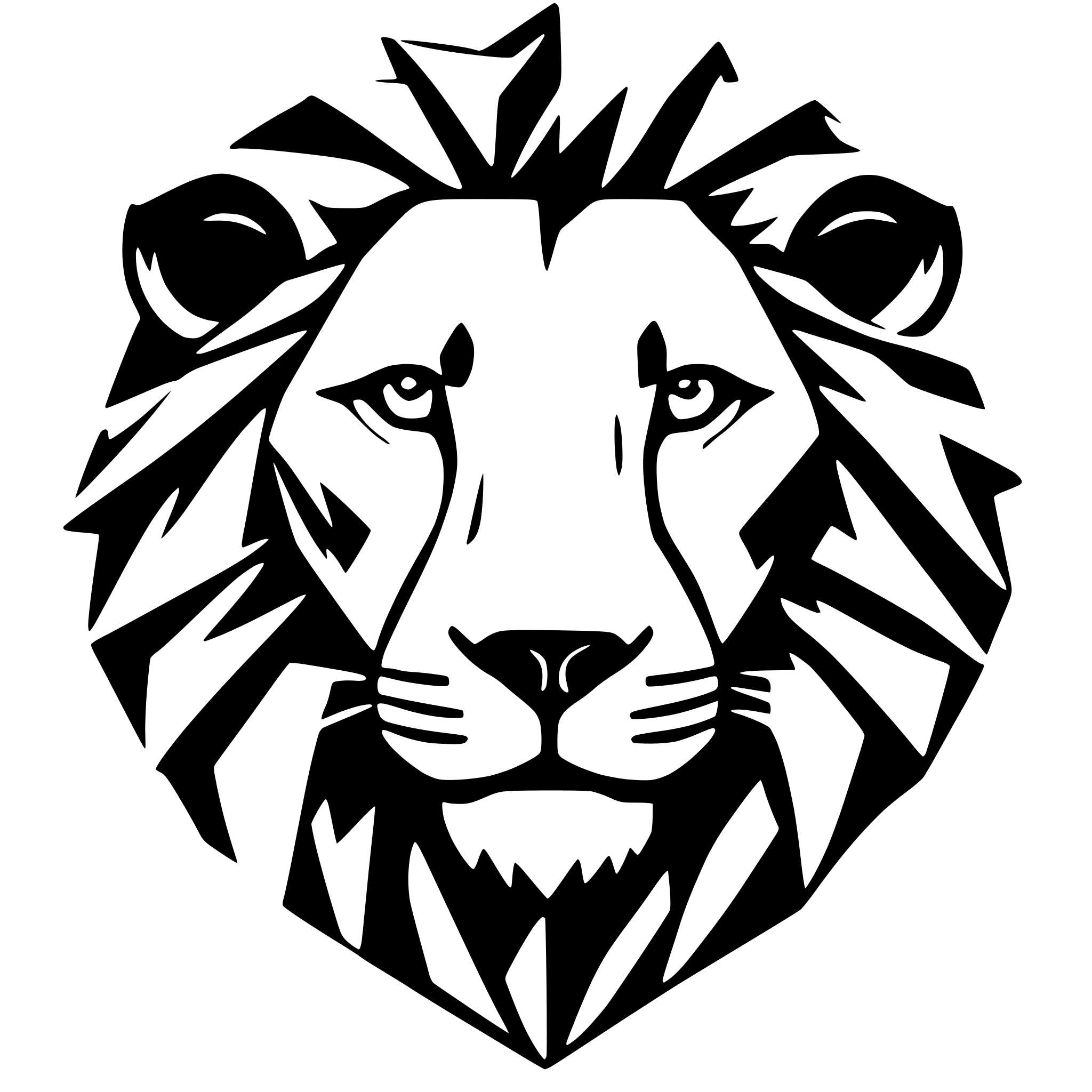 AI-generated SVG of 'origami lion head'