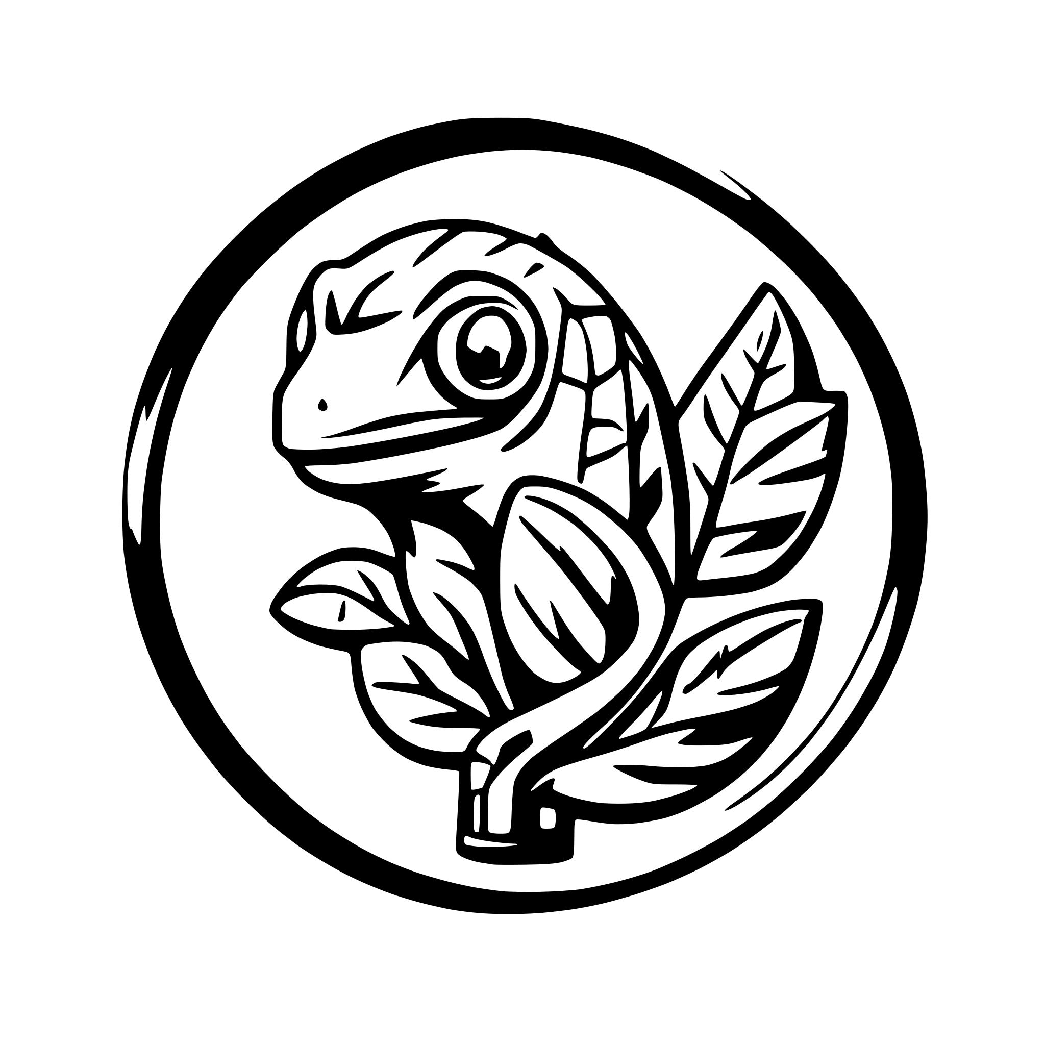 AI-generated SVG of 'chameleon with spraycan'
