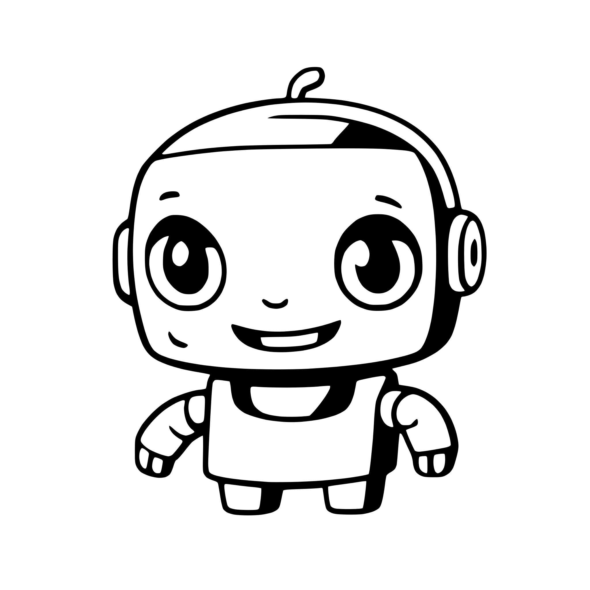 AI-generated SVG of a cute simple robot smiling