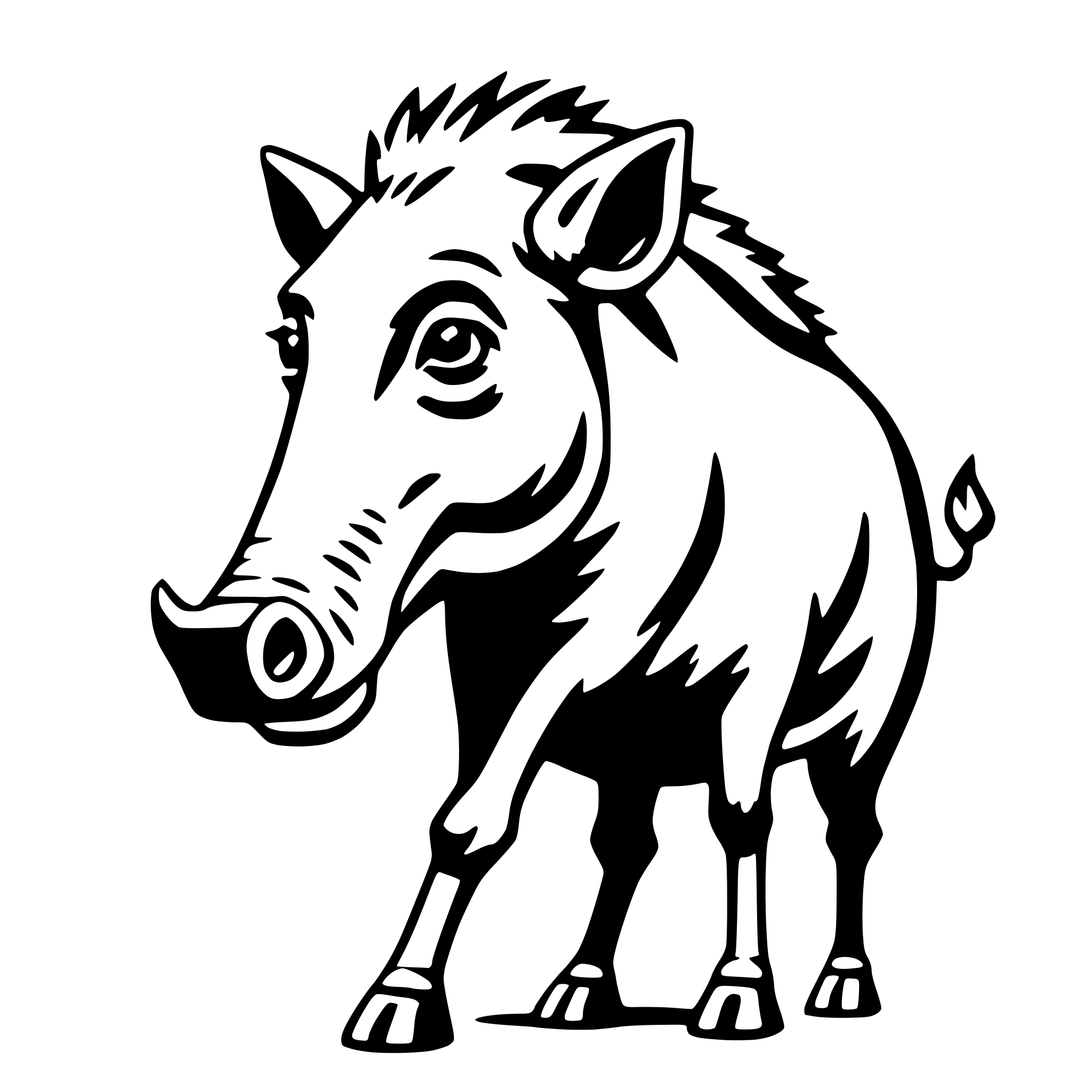 AI-generated SVG of 'warthog'