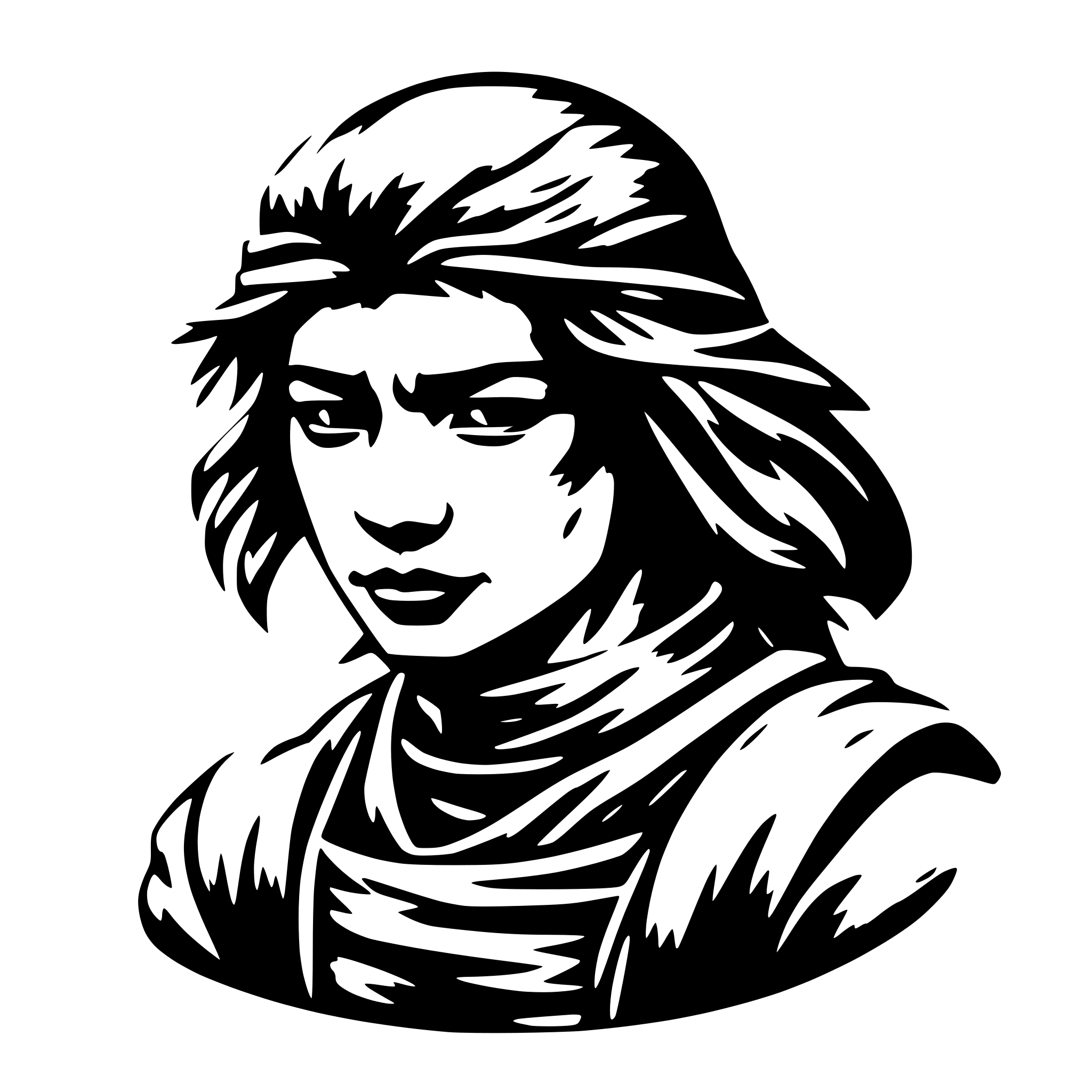AI-generated SVG of a a samurai whose face is covered