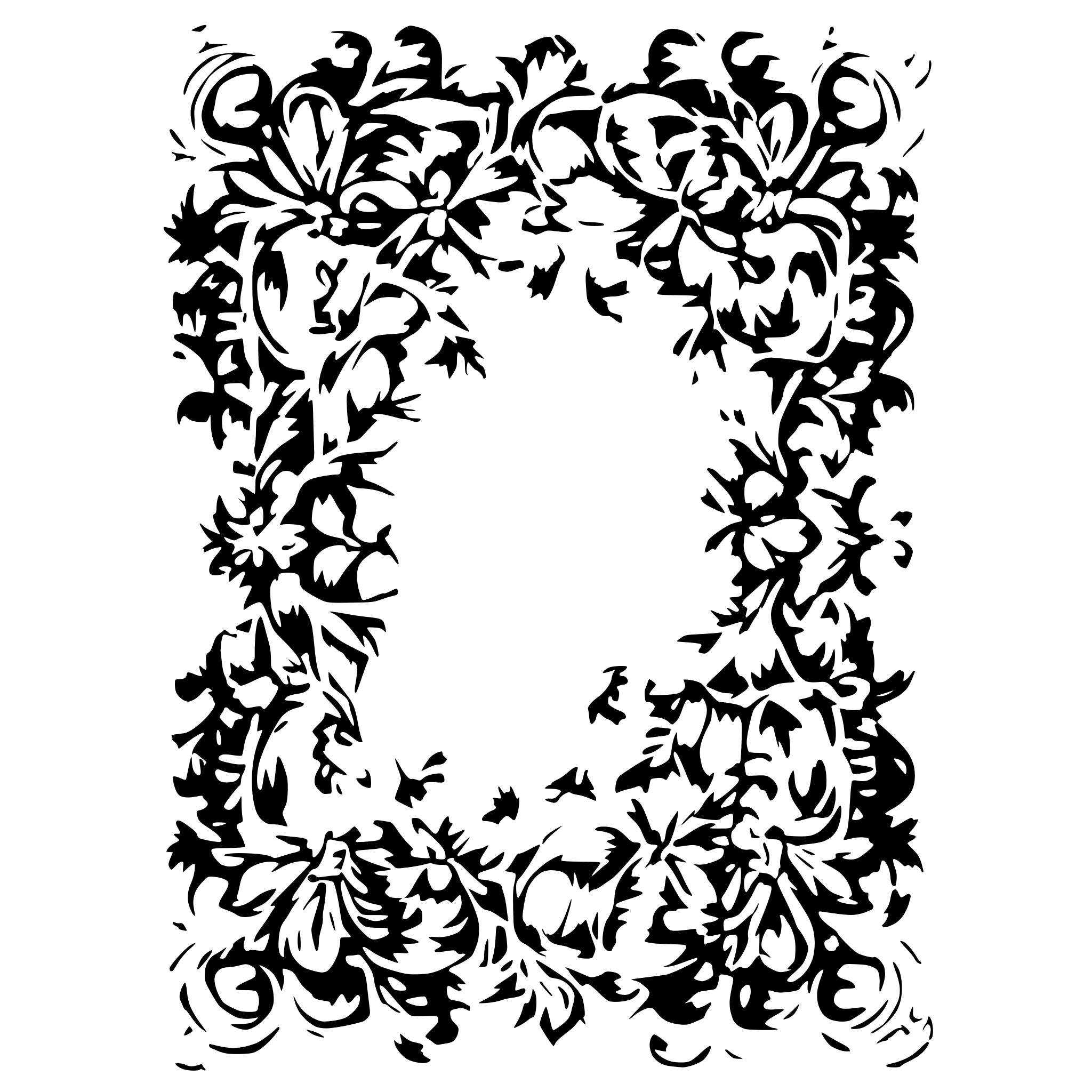 AI-generated SVG of a vintage baroque floral filigree frame