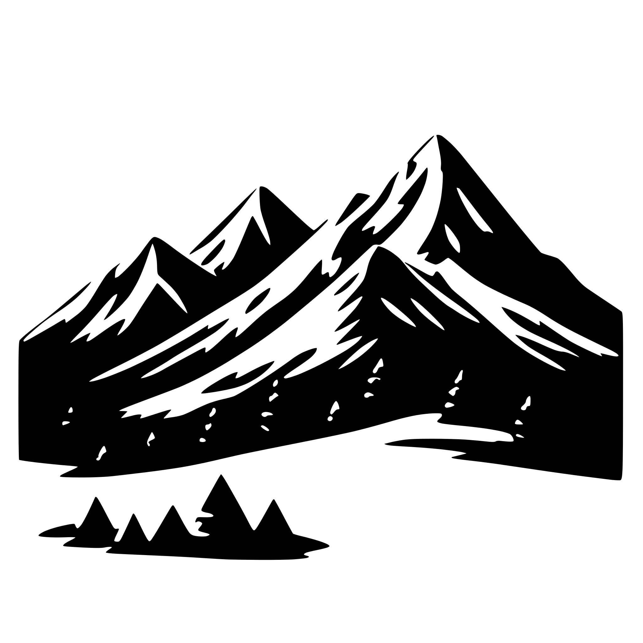 AI-generated SVG of a moutians simple