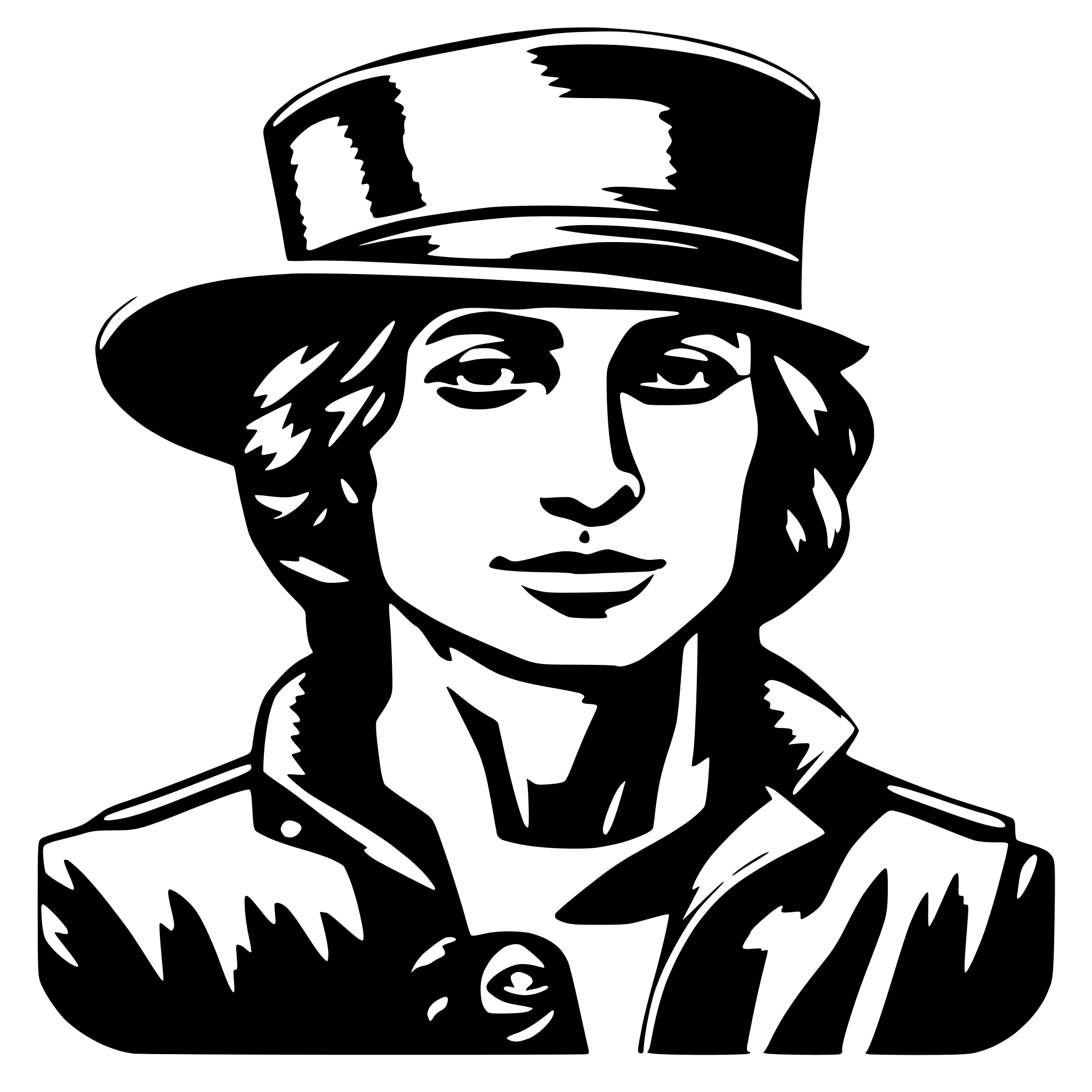 AI-generated SVG of a cabeça de um homem com boné fumando um charuto