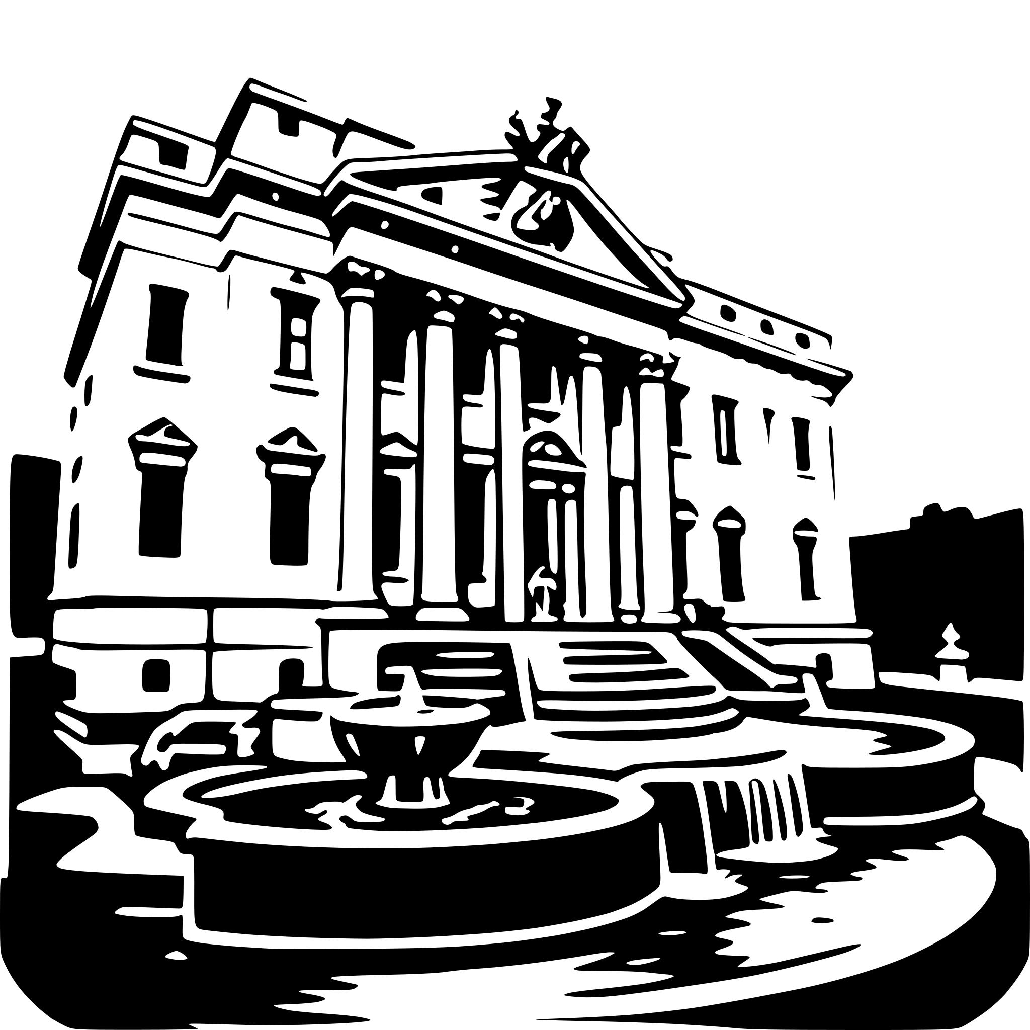 AI-generated SVG of a trevi fountain