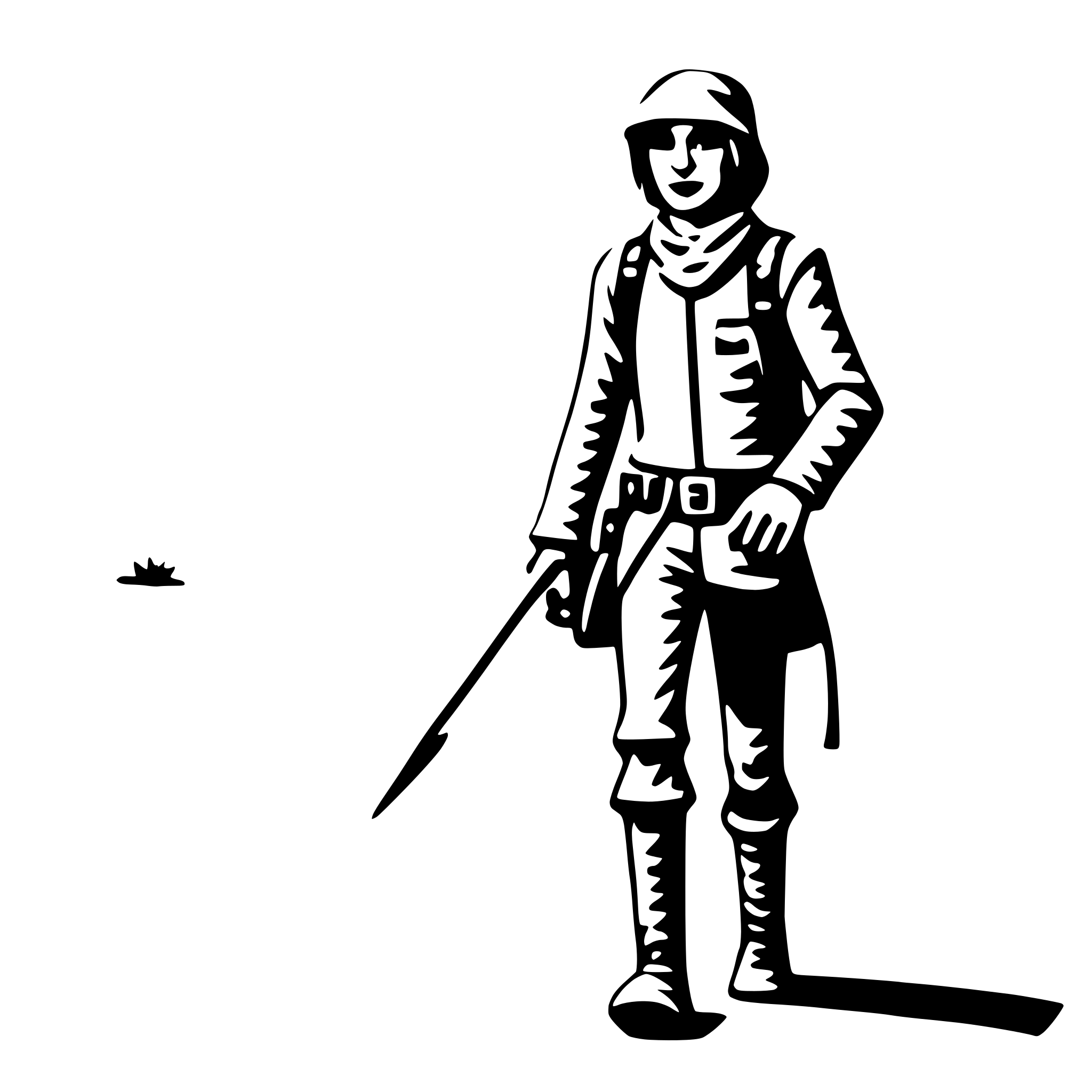 AI-generated SVG of a desert trekker