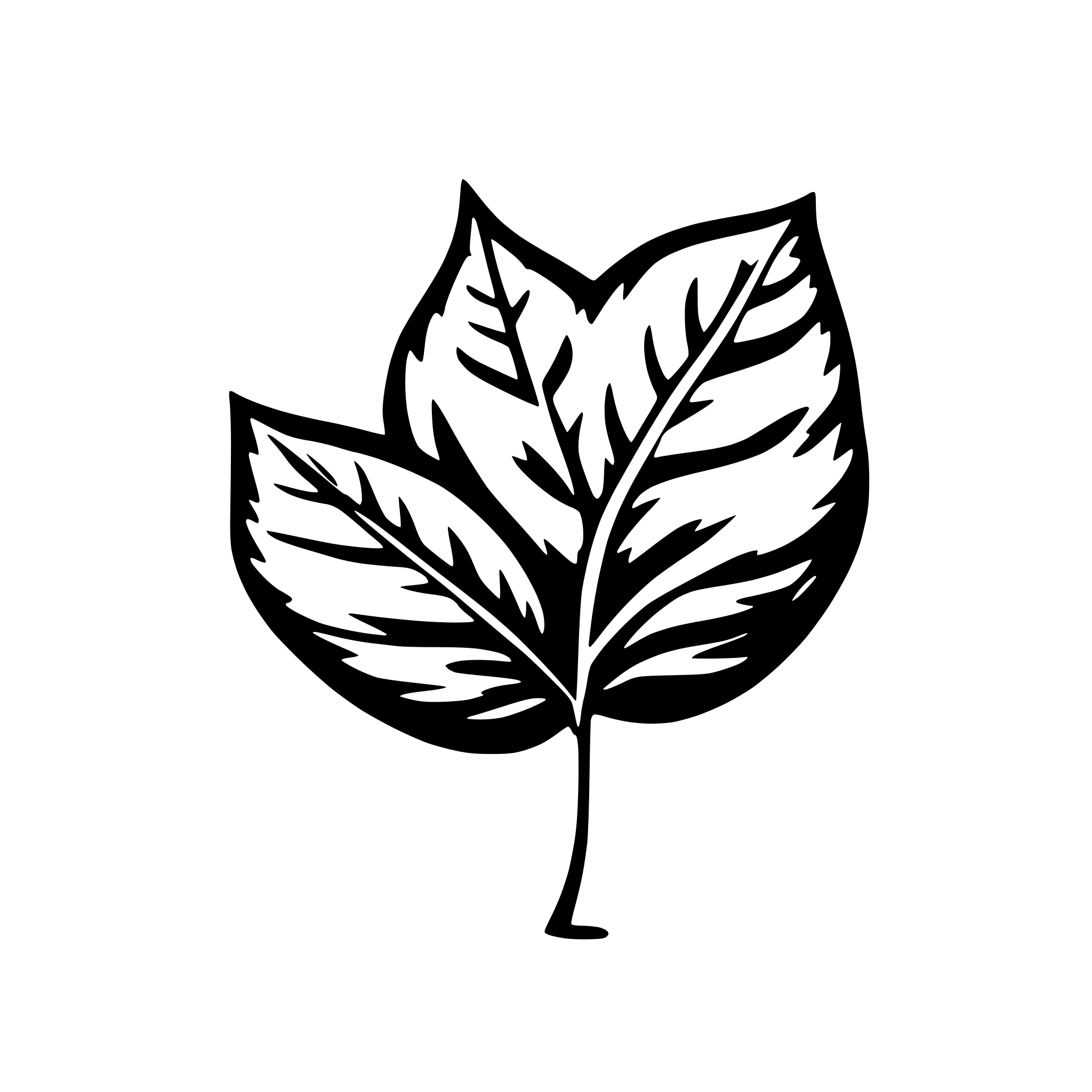 AI-generated SVG of 'a simple leaf'