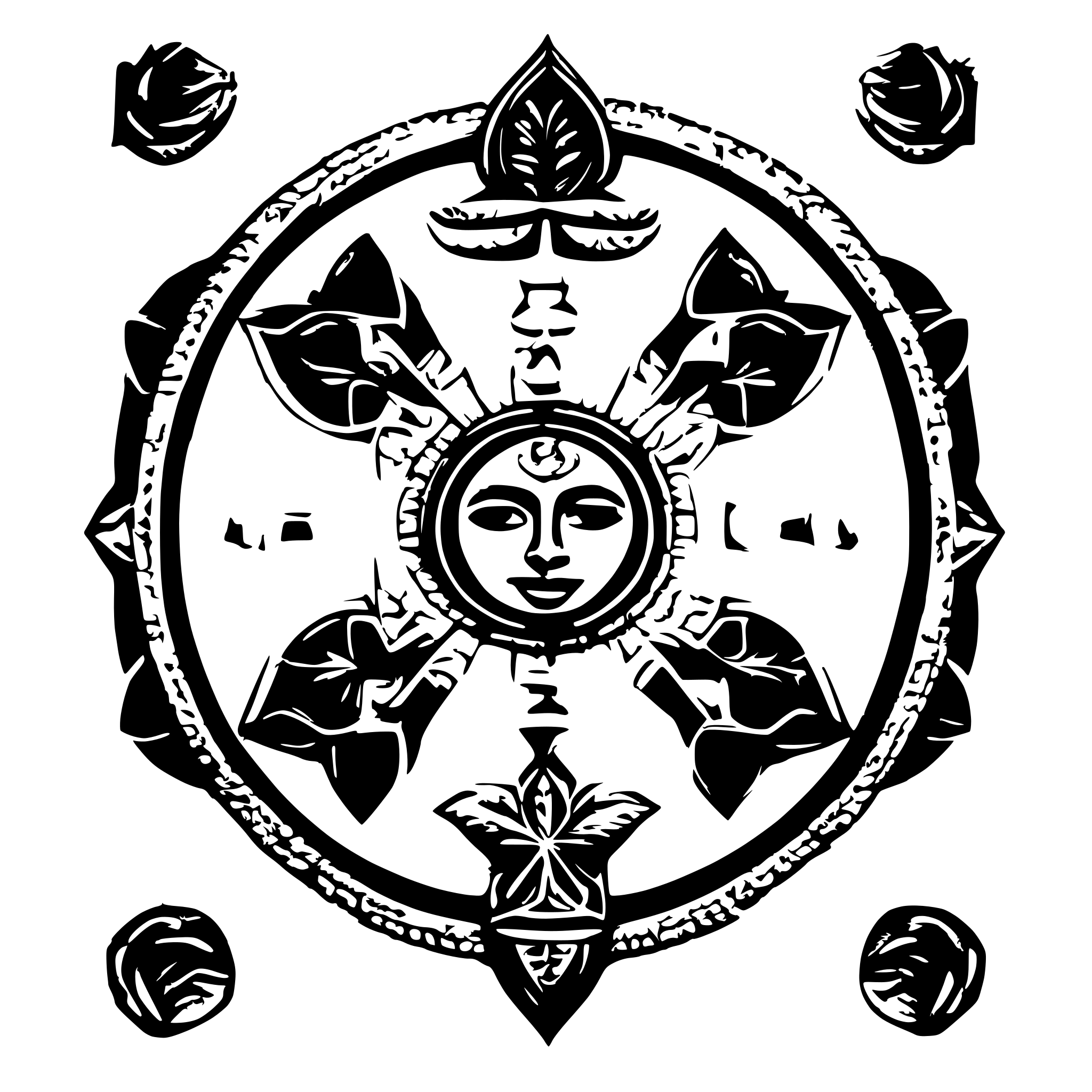 AI-generated SVG of a generate an art around hinduism which depicts all 7 chakras of body