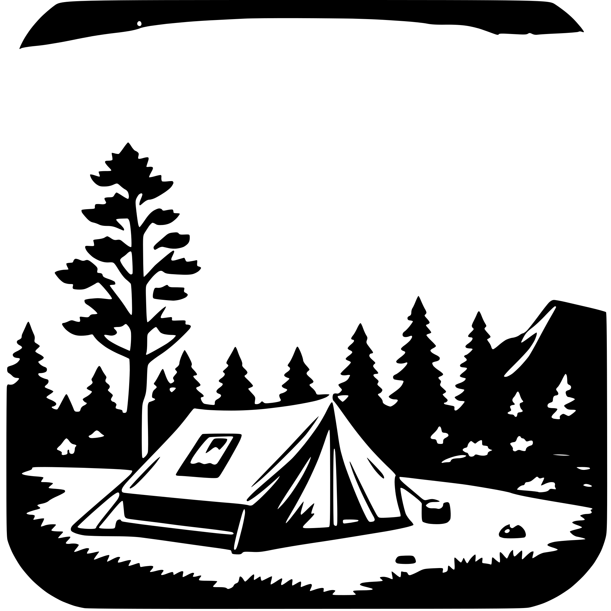 AI-generated SVG of a camping under stars