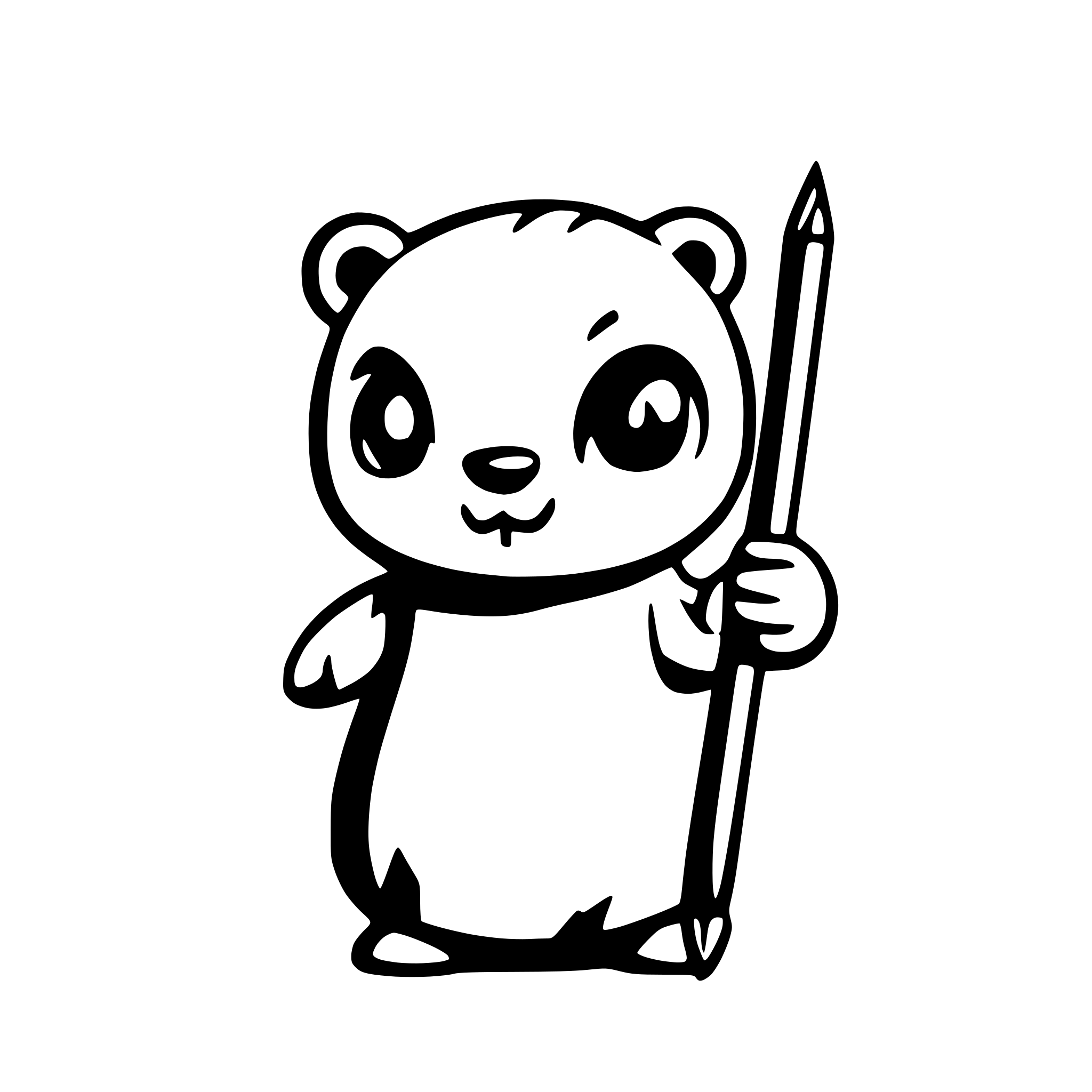 AI-generated SVG of 'seal holding a pen'