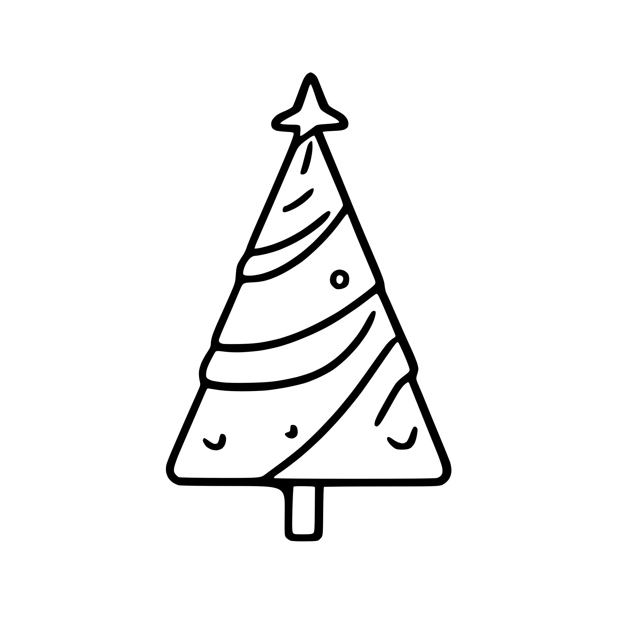 AI-generated SVG of 'simple outline doodle christmas tree'