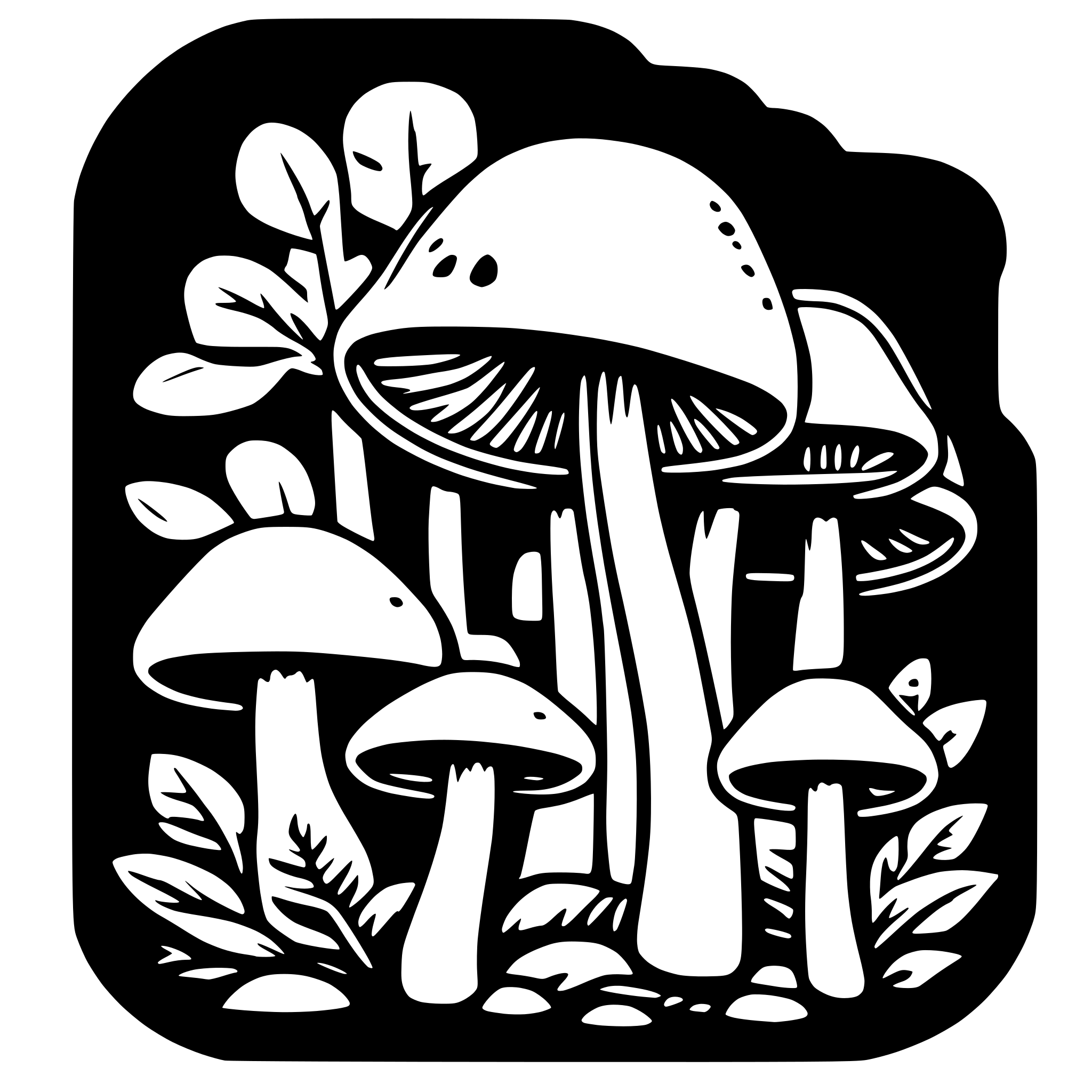 AI-generated SVG of 'shrooms colored'