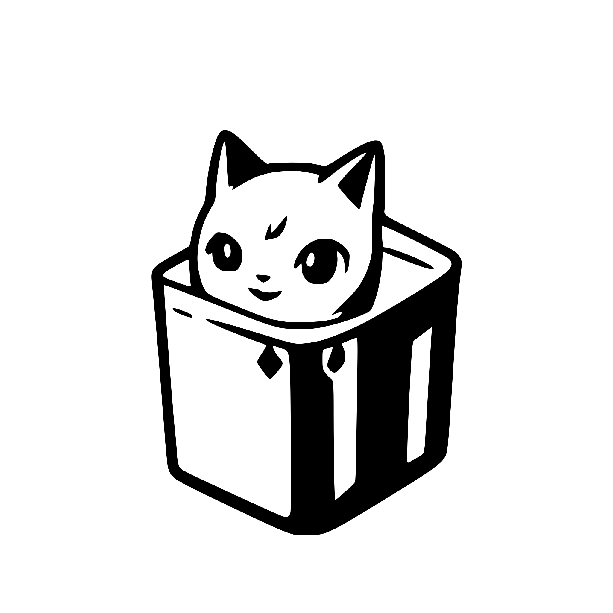 AI-generated SVG of a a box with cat ears