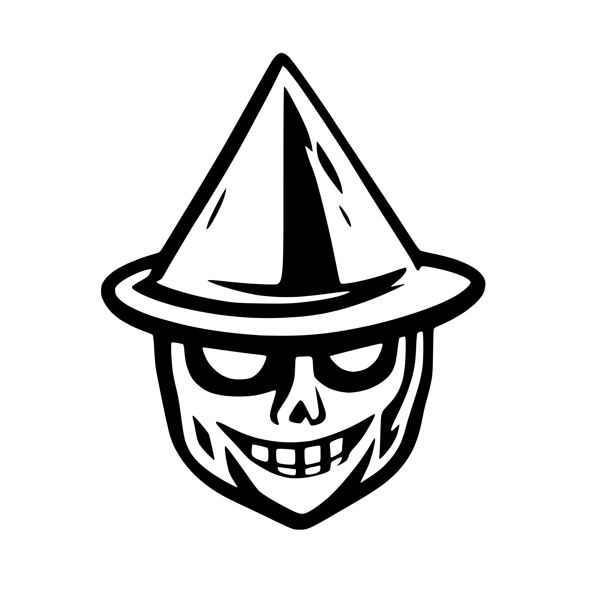 AI-generated SVG of 'skeleton wizard head logo'