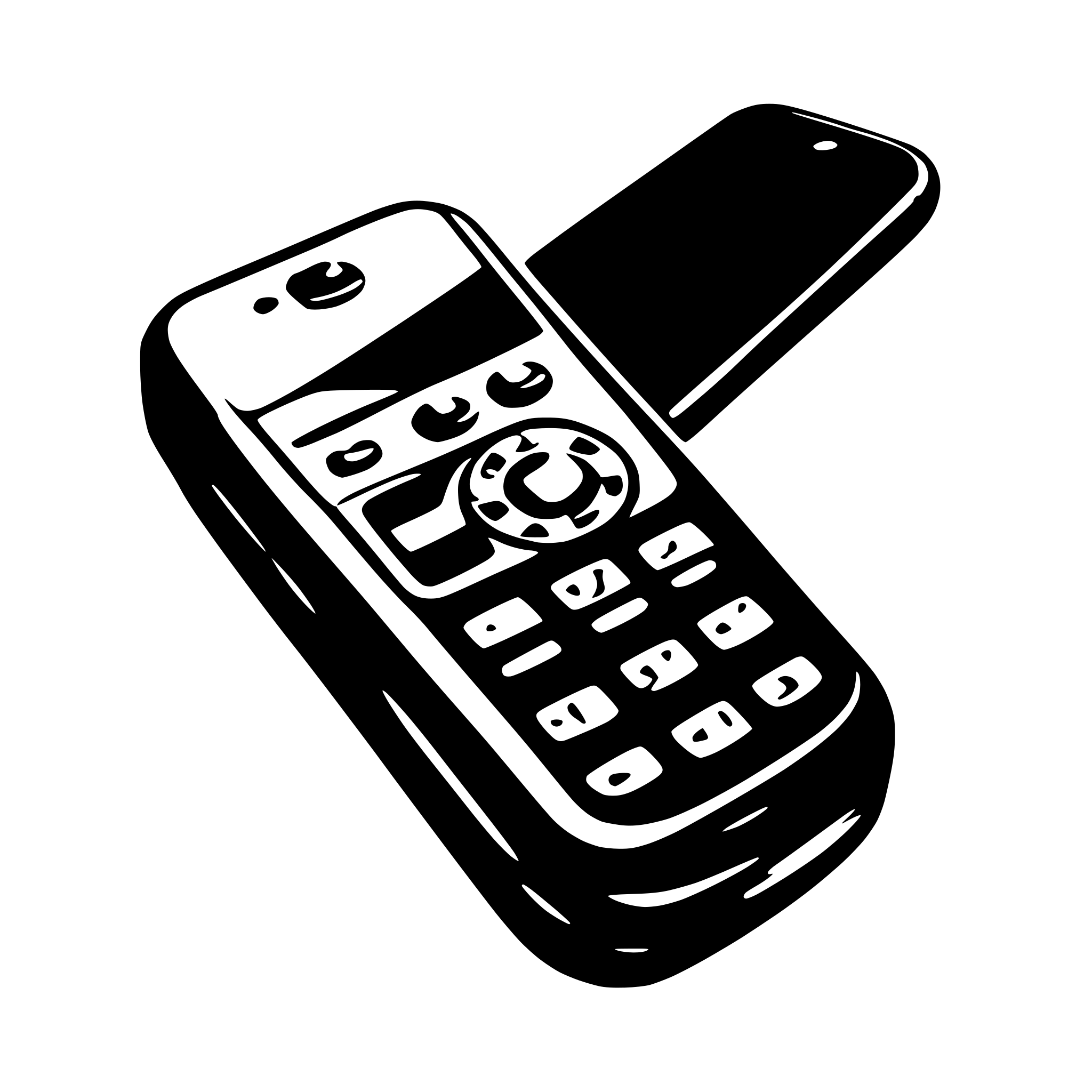 AI-generated SVG of 'flip phone, profile view'