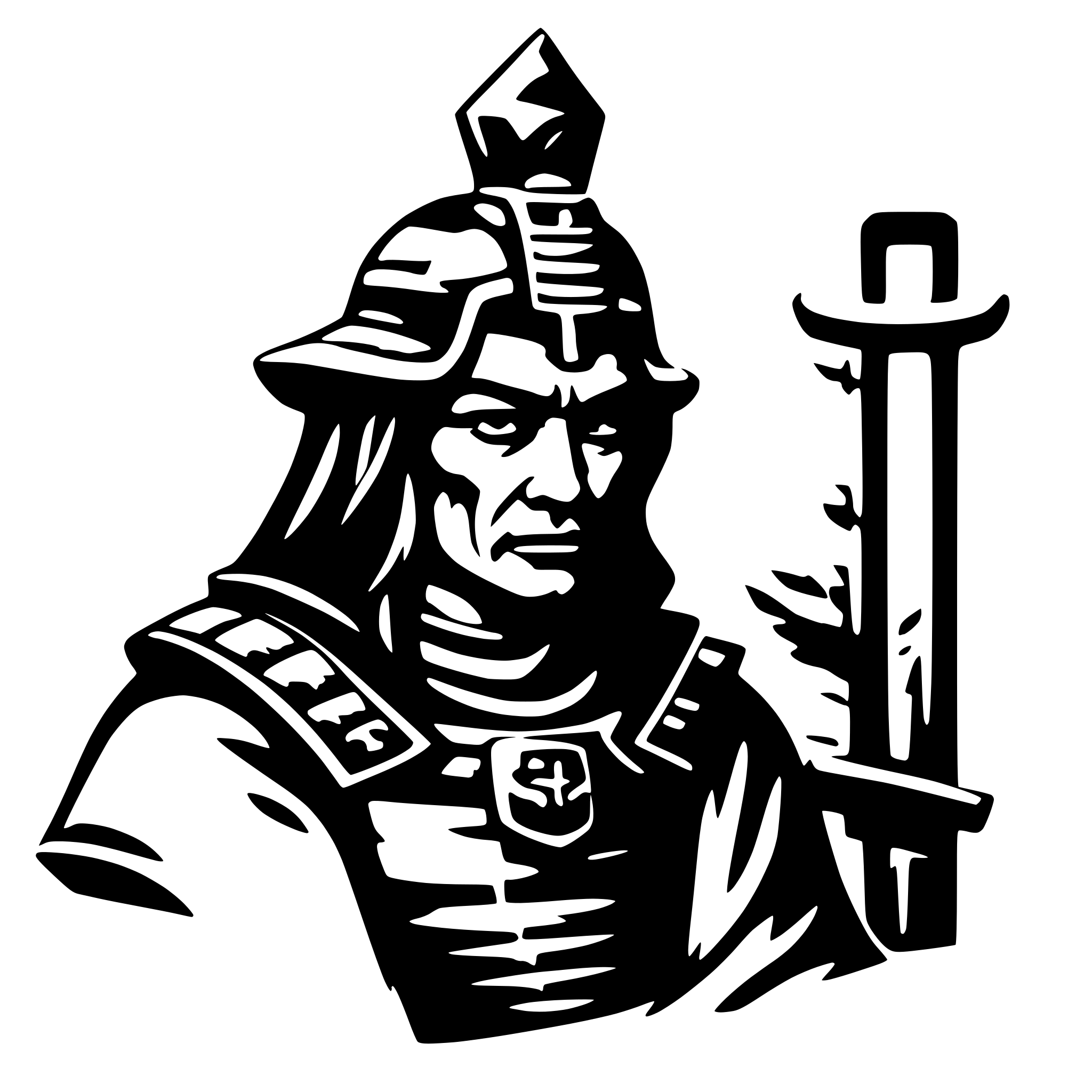 AI-generated SVG of a Old samurai