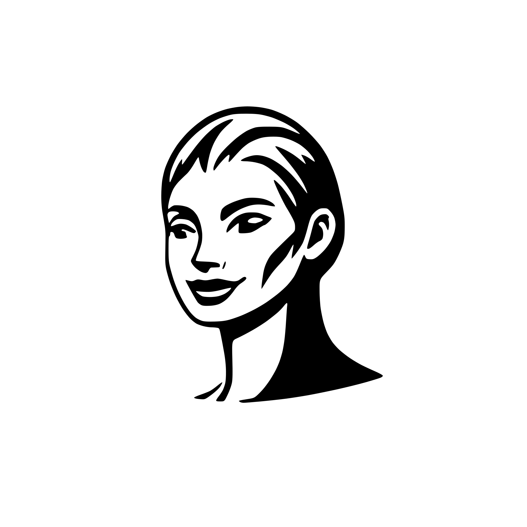 AI-generated SVG of a A logo for a company that is a face profile view, very simple single line